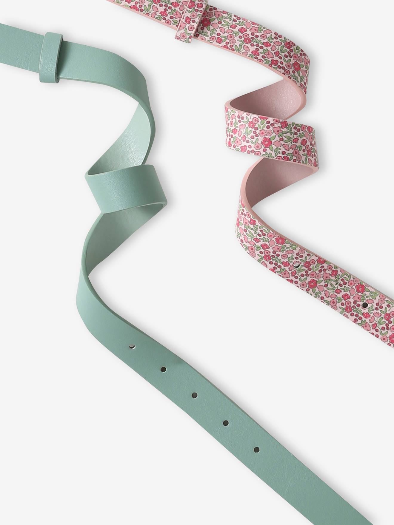 Thumbnail - 2er-Pack Mädchen Gürtel mit runder Metallschnalle