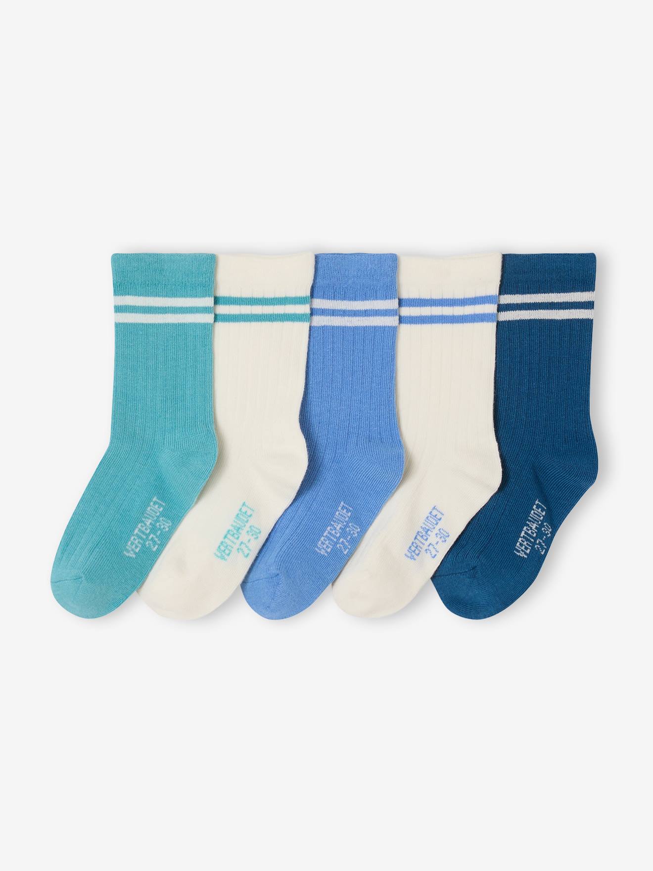 5er-Pack Kinder Socken Doppelstreifen BASIC