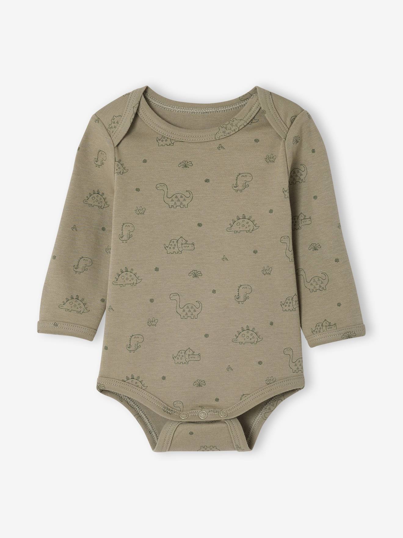 Thumbnail - 5er-Pack Baby Langarm-Bodys mit Dinosaurier-Motiven