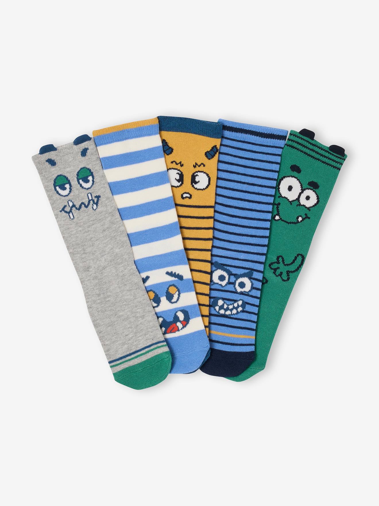 Thumbnail - 5er-Pack Socken mit Monster und Streifen