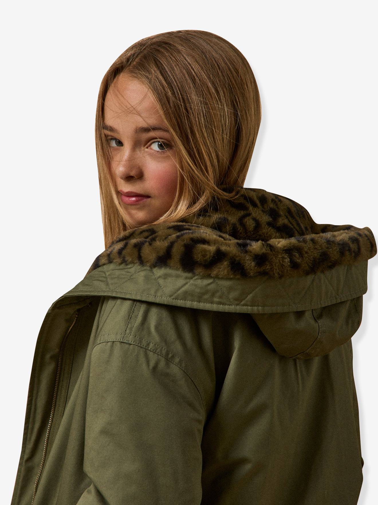 Thumbnail - Kurzparka Mädchen mit Leopardenfellimitat-Futter CYRILLUS