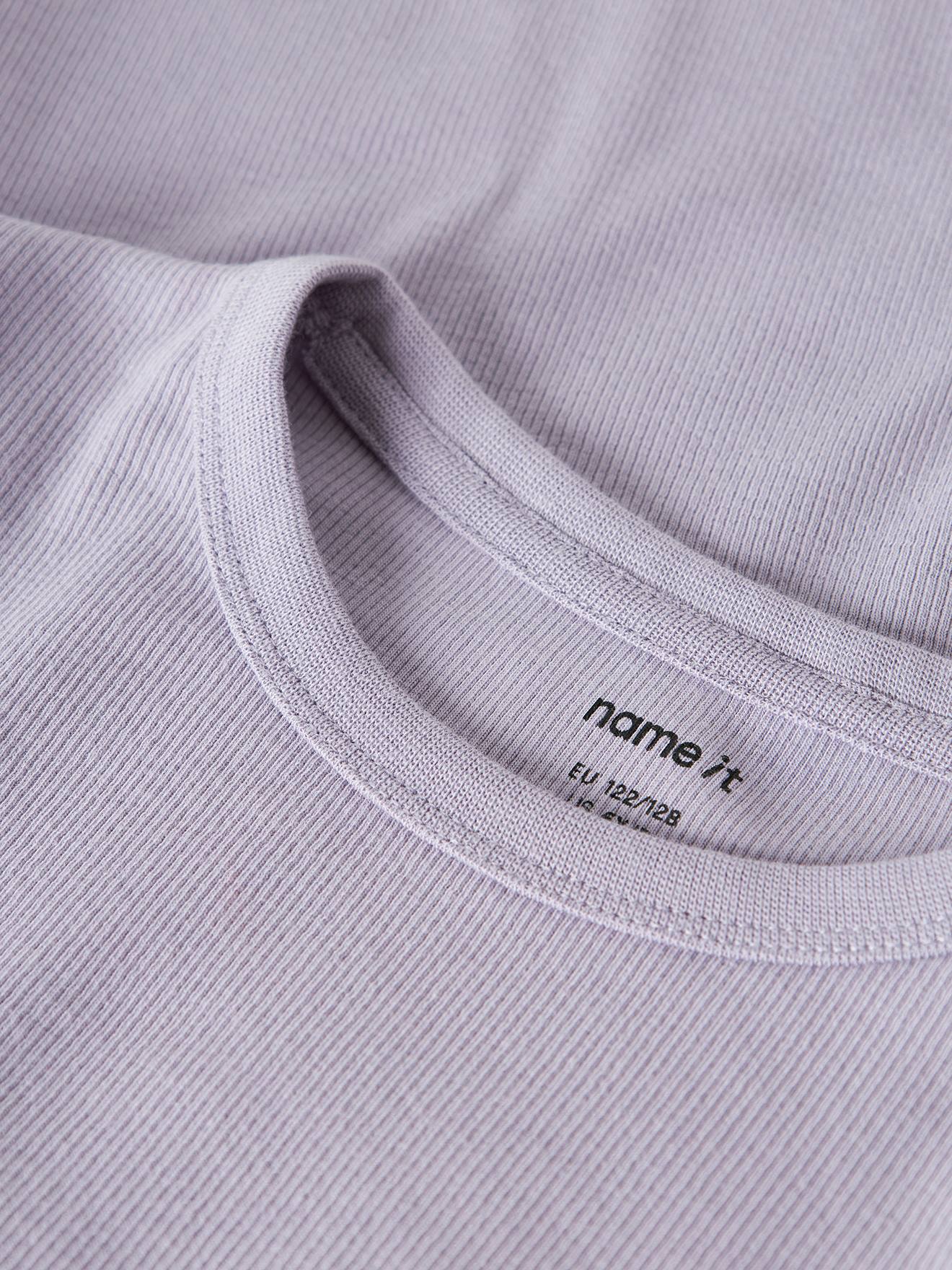 Thumbnail - Shirt Mädchen Baumwoll-Feinripp NAME IT lavandel