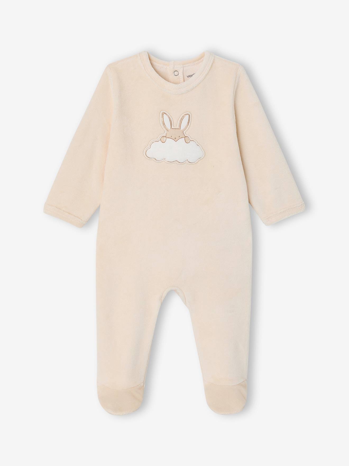 Baby Samt-Schlafanzug mit Rückenöffnung