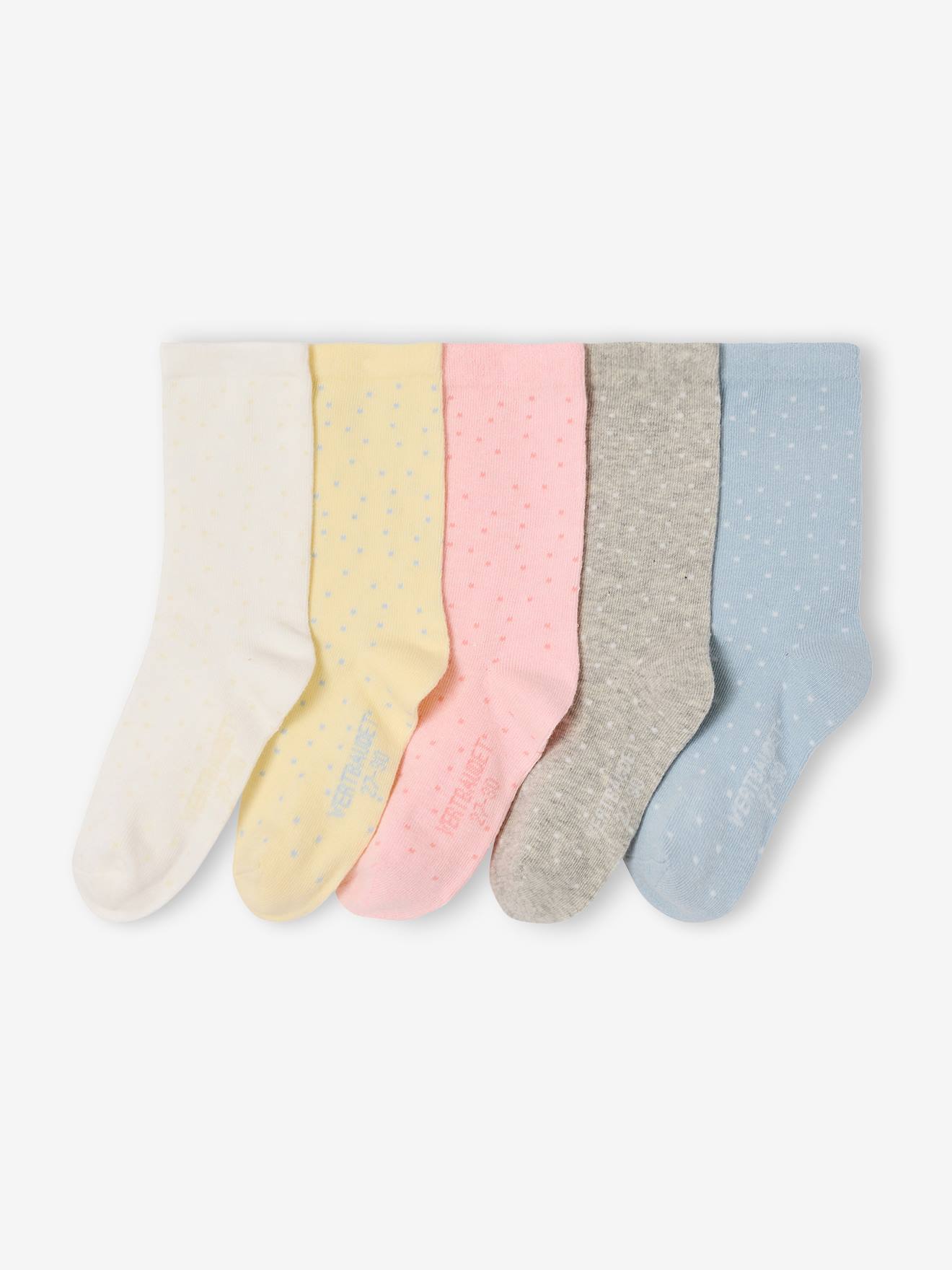 5er-Pack Kinder Socken mit Tupfen BASIC hell