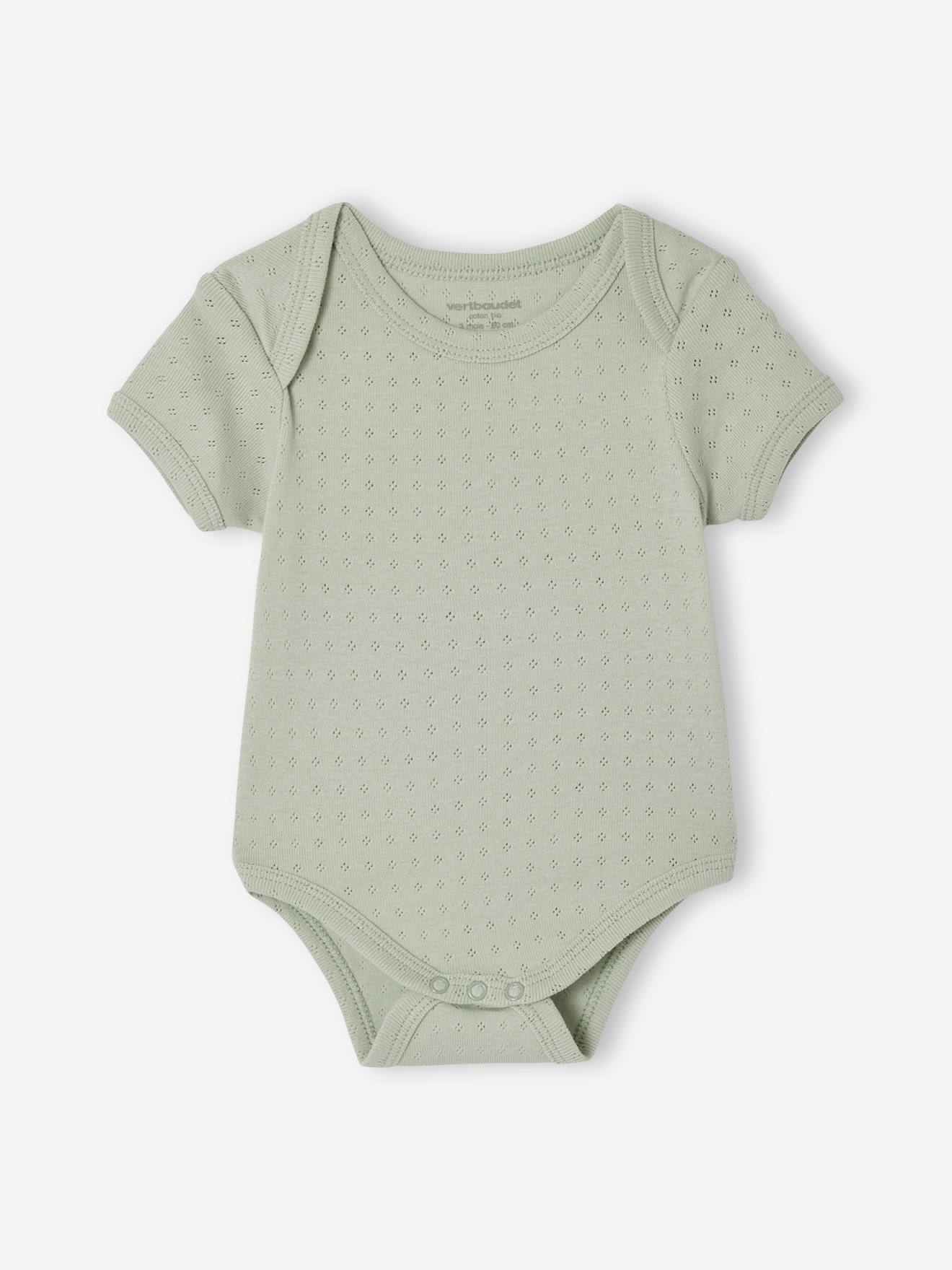 Thumbnail - 3er-Pack Baby Bodys mit kurzen Ärmeln aus Pointelle-Jersey