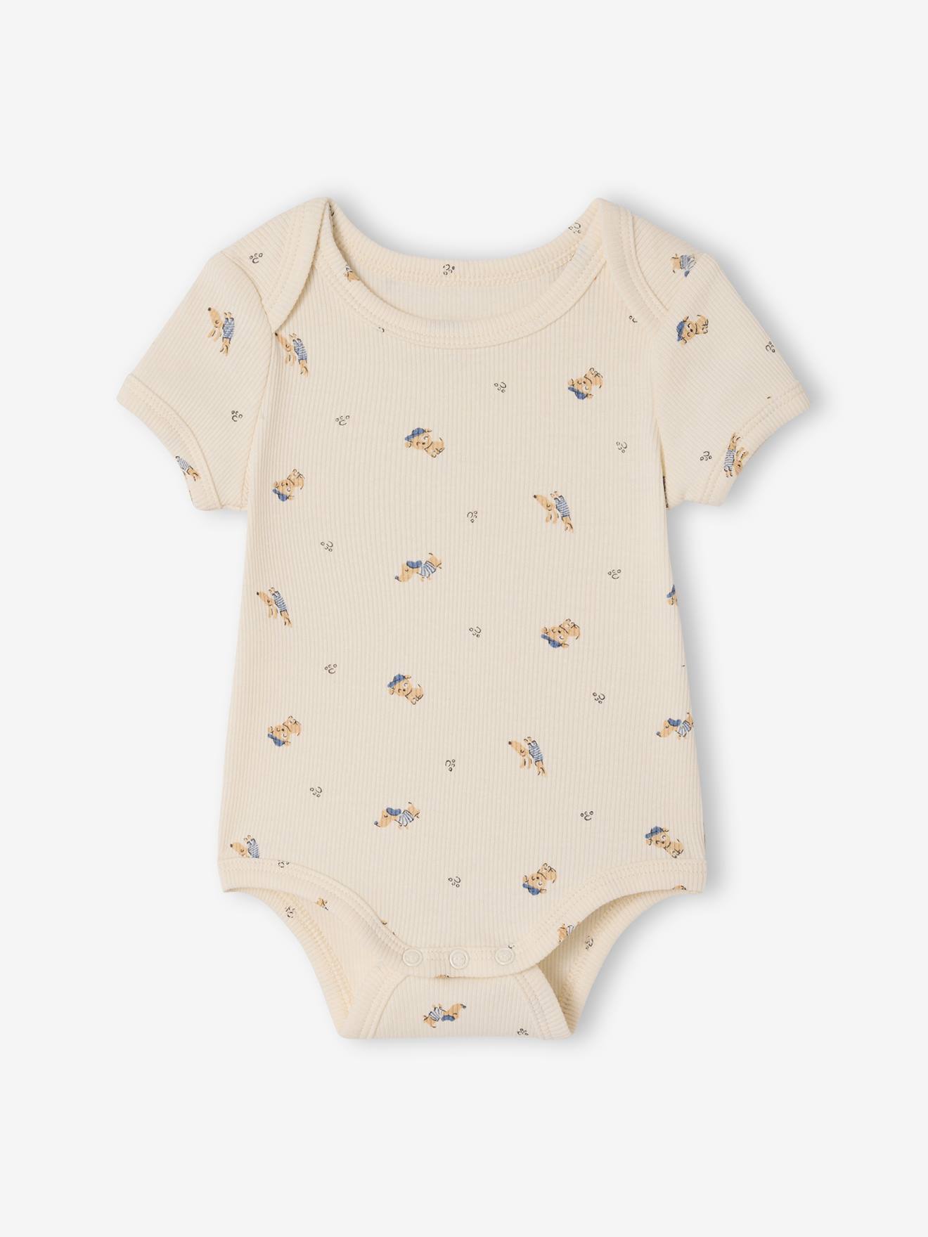 Thumbnail - 3er-Pack Baby Schlupfbodys mit kurzen Ärmeln und Hundemotiven