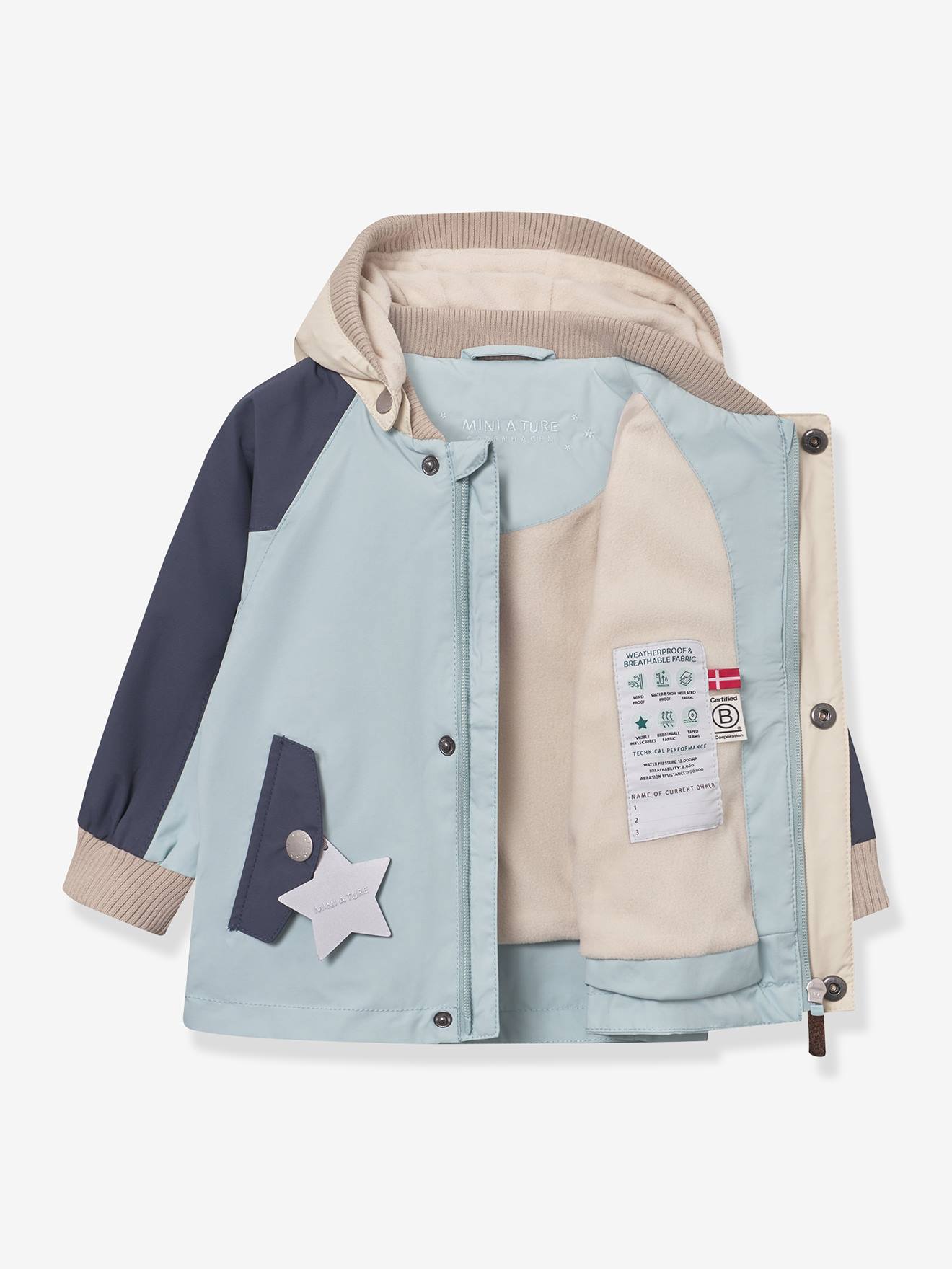 Thumbnail - Gefütterte Jacke mit Kapuze Baby MATWALLY MINI A TURE helles