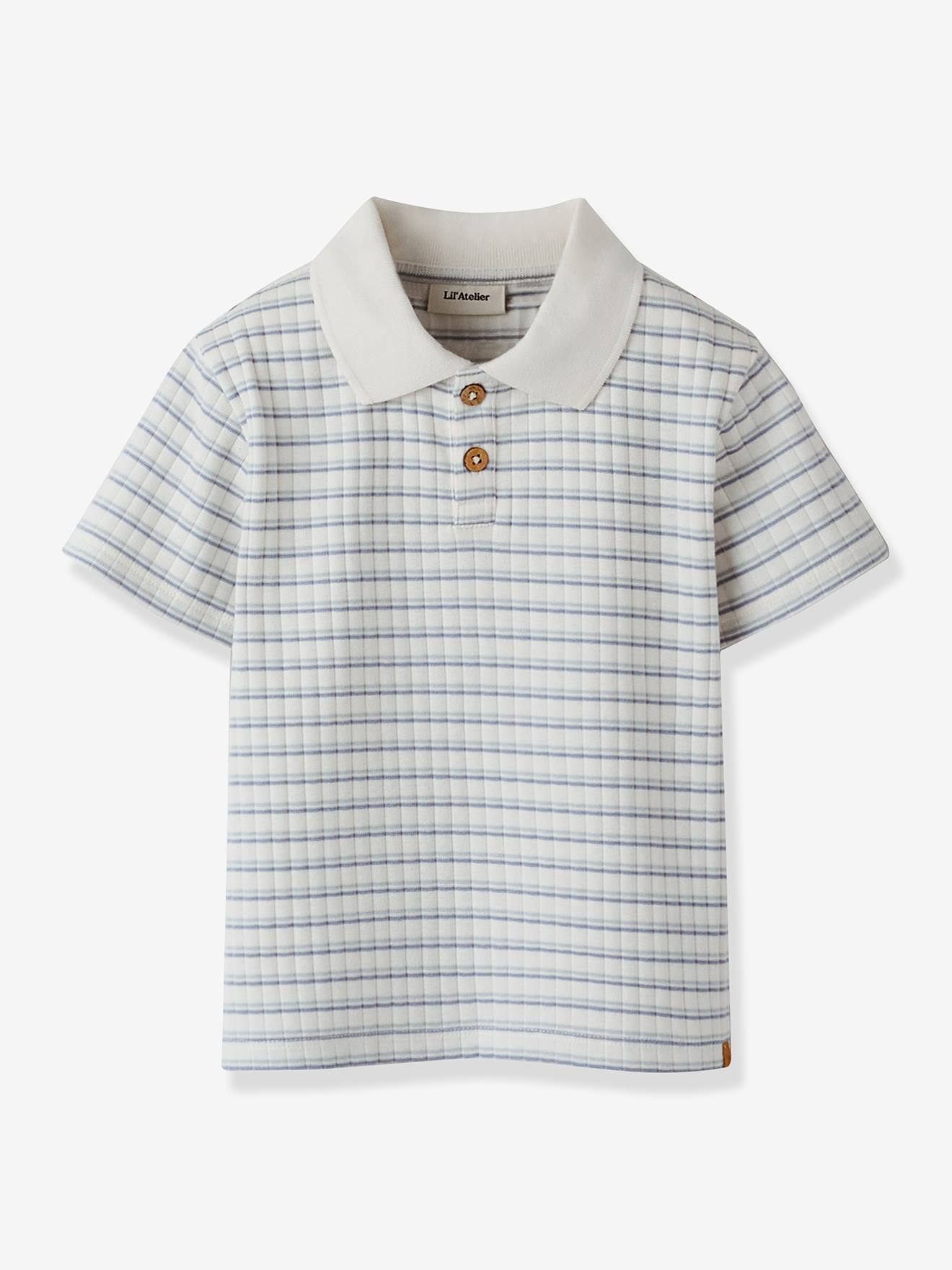 Poloshirt Jungen Lil' Atelier MINI Rippmaterial wollweiß Gr. 92/98