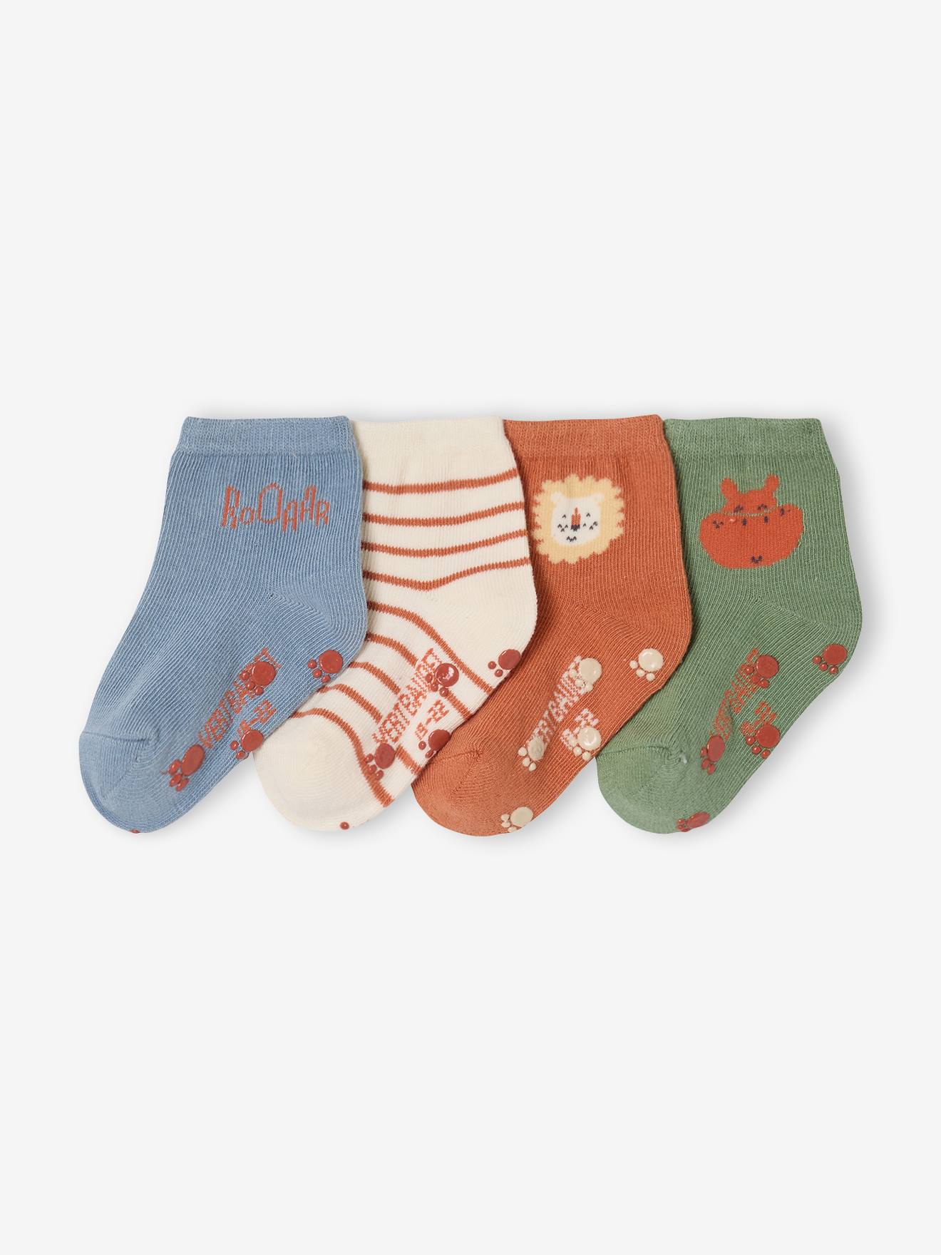 4er-Pack Baby Stoppersocken