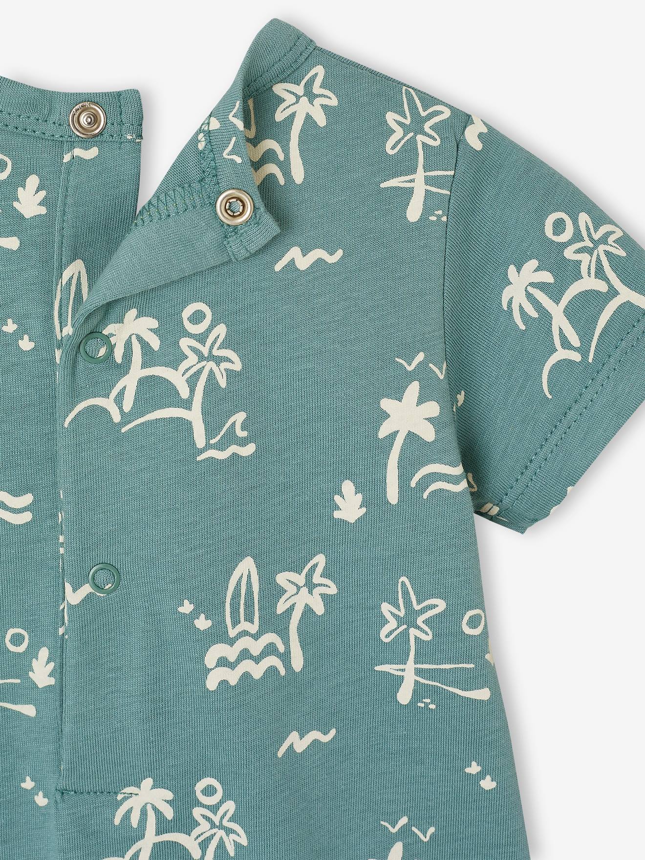 Thumbnail - Baby Kurzoverall aus Jersey BASIC pfauen