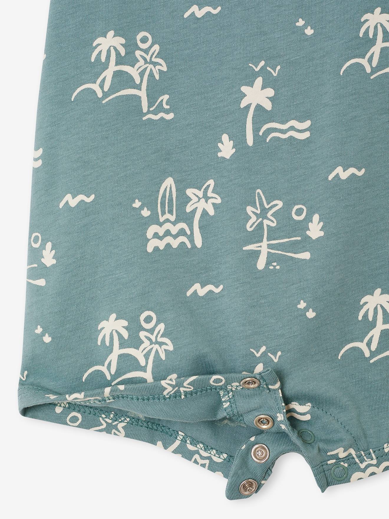 Thumbnail - Baby Kurzoverall aus Jersey BASIC pfauen