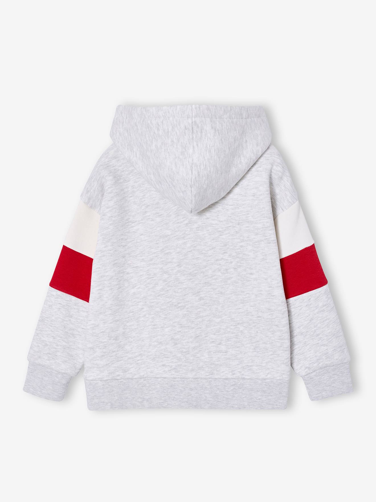 Thumbnail - Kapuzensweatshirt mit farbigen Ärmeln und Prints