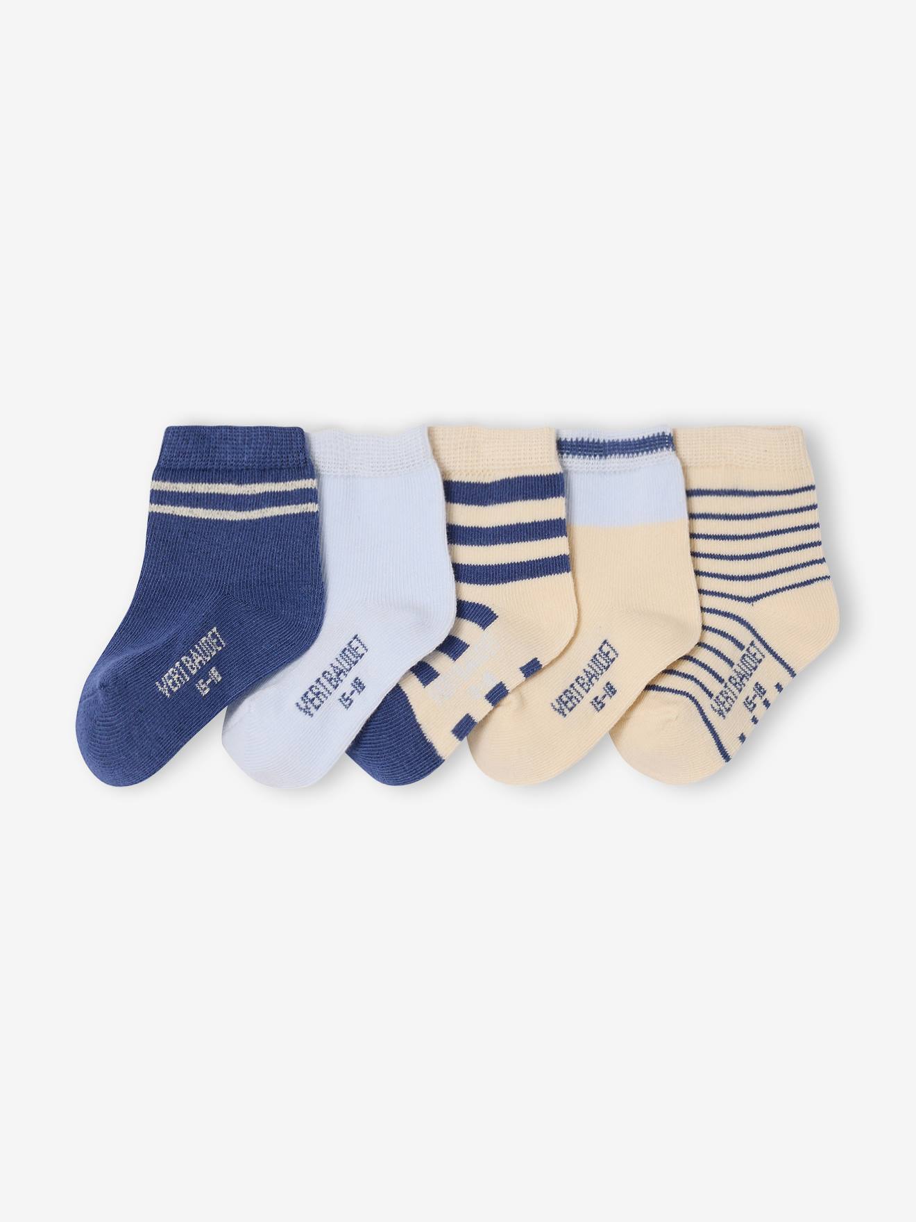 5er-Pack Baby Socken mit Streifen Bio-Baumwolle