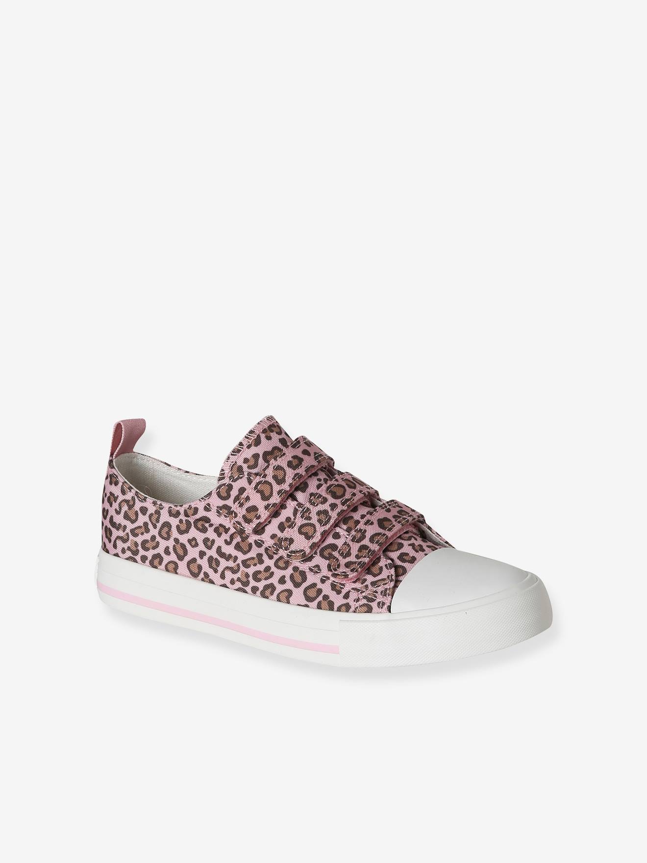 Kinder Stoff-Sneakers mit Leoprint & Klett rosa Gr. 35 von vertbaudet