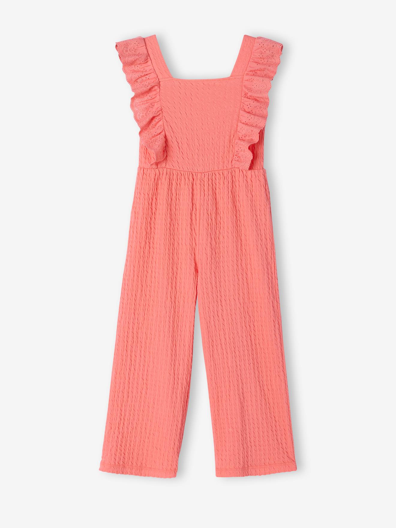 Vertbaudet Jumpsuit Mädchen Mit Volants Koralle 98/104