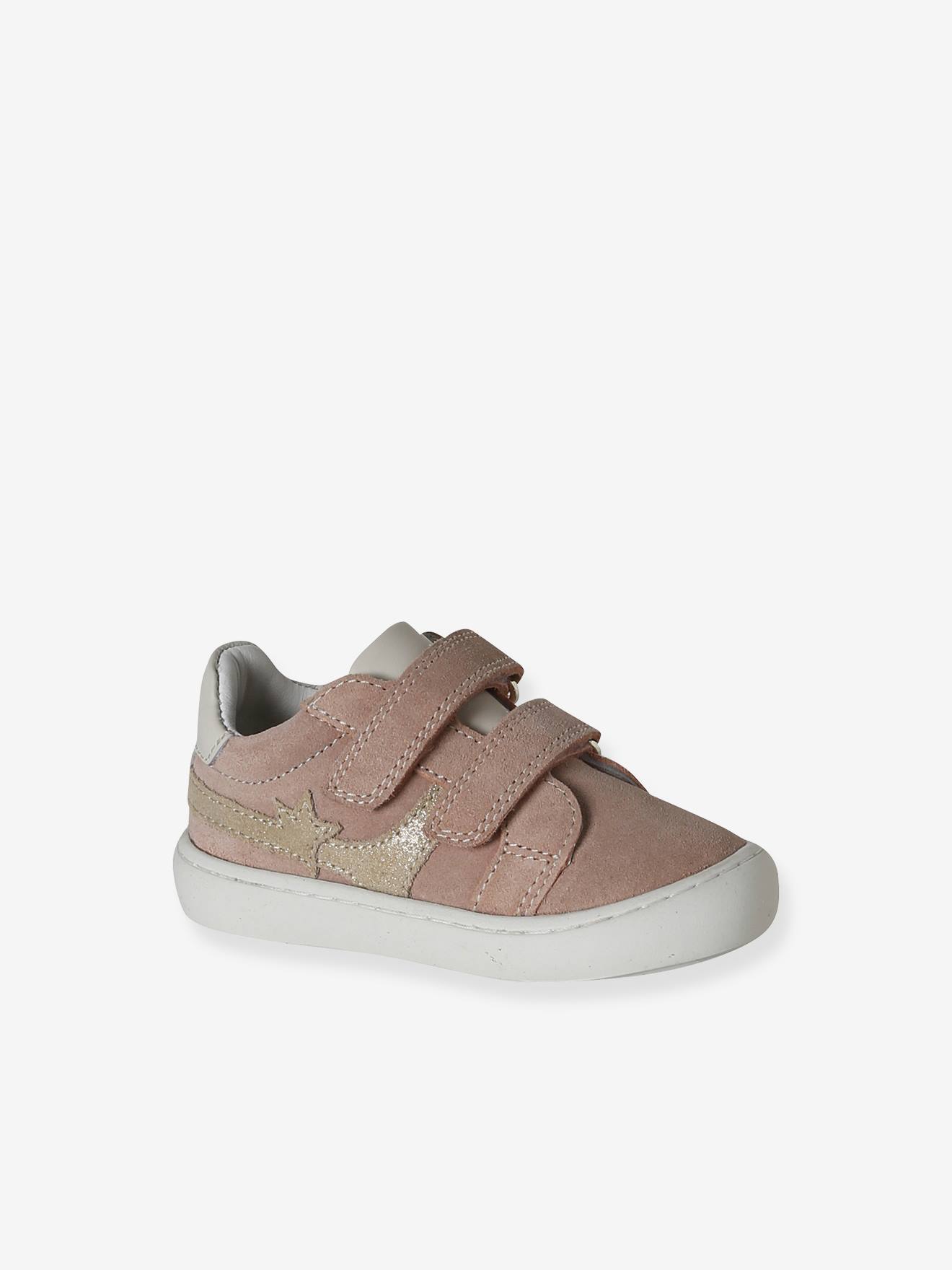 Baby Sneakers aus Leder mit Klettverschluss hell