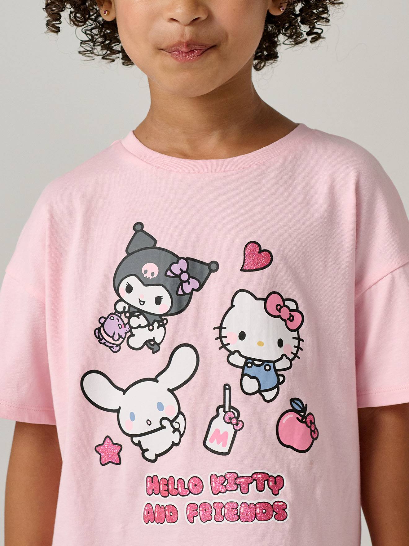 Kinder T-Shirt Glitzereffekt HELLO KITTY hell