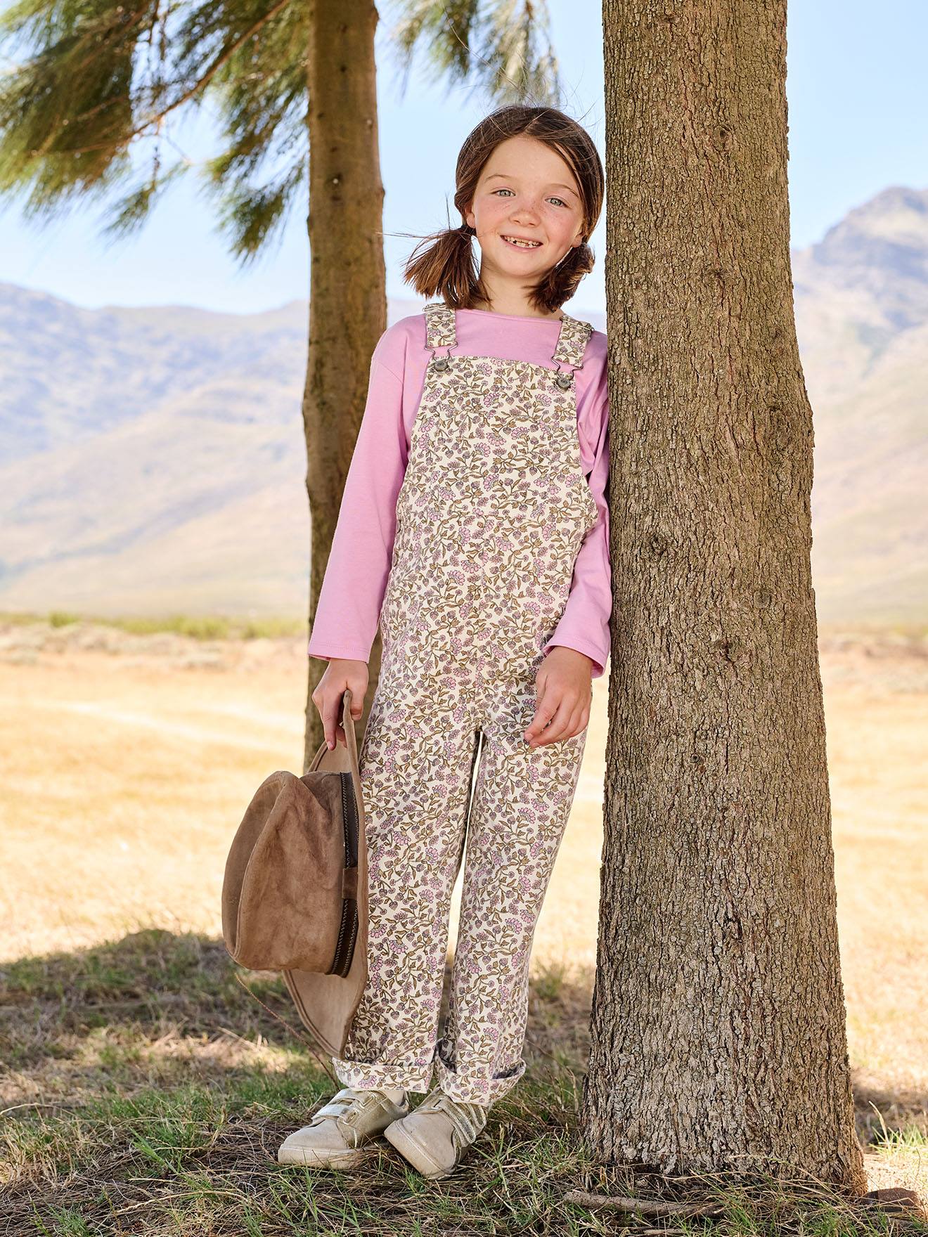 Mädchen Latzhose mit Blumenmuster