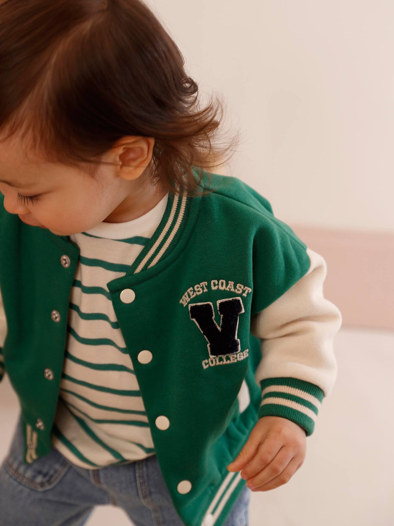 Baby Sweatjacke im College-Style mit Recycling-Polyester