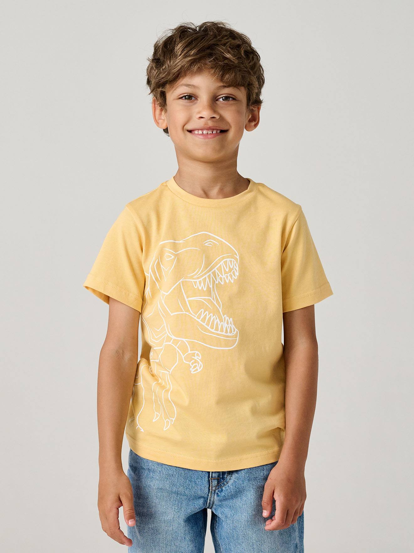 T-Shirt mit Print für Jungen BASIC ocker