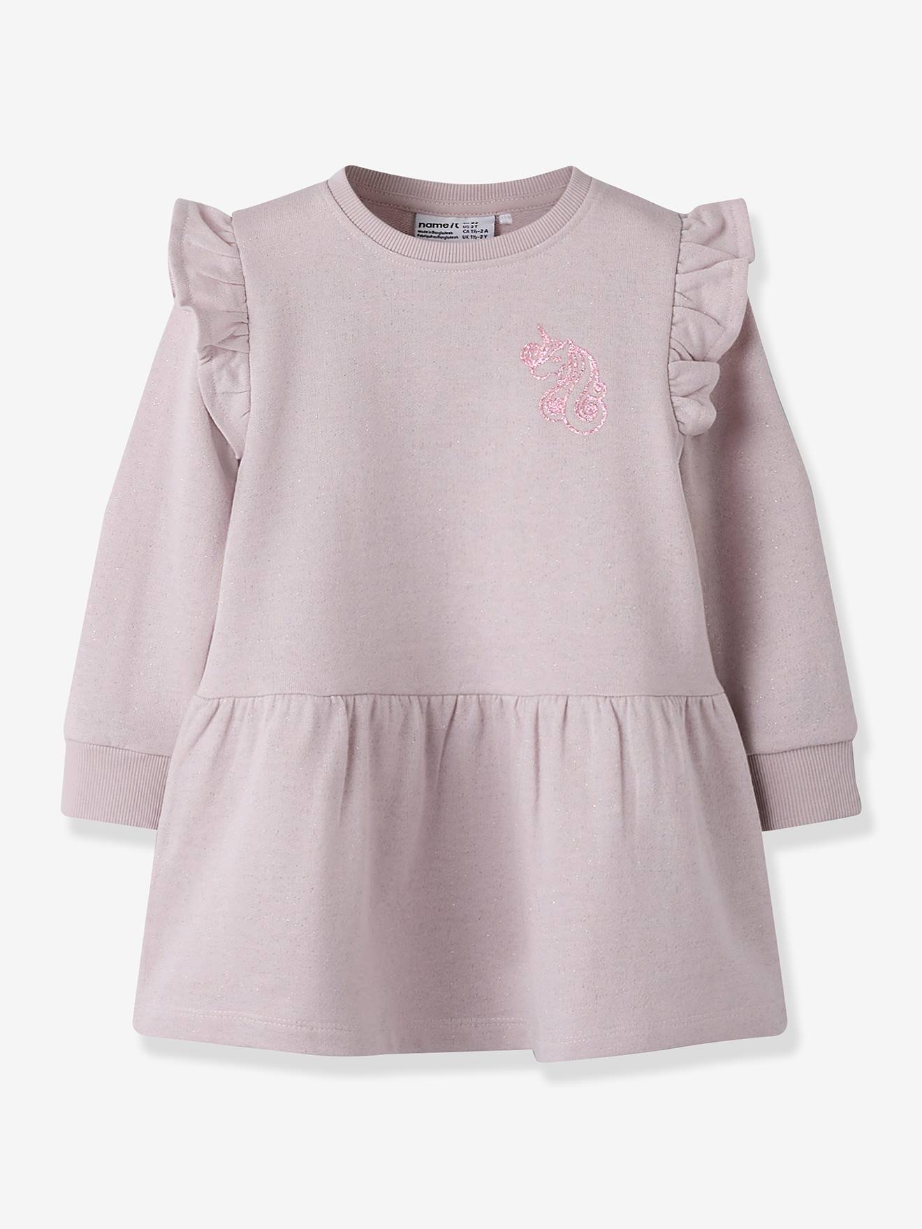 Sweatkleid Mädchen NAME IT mit Glitzer malve Gr. 116
