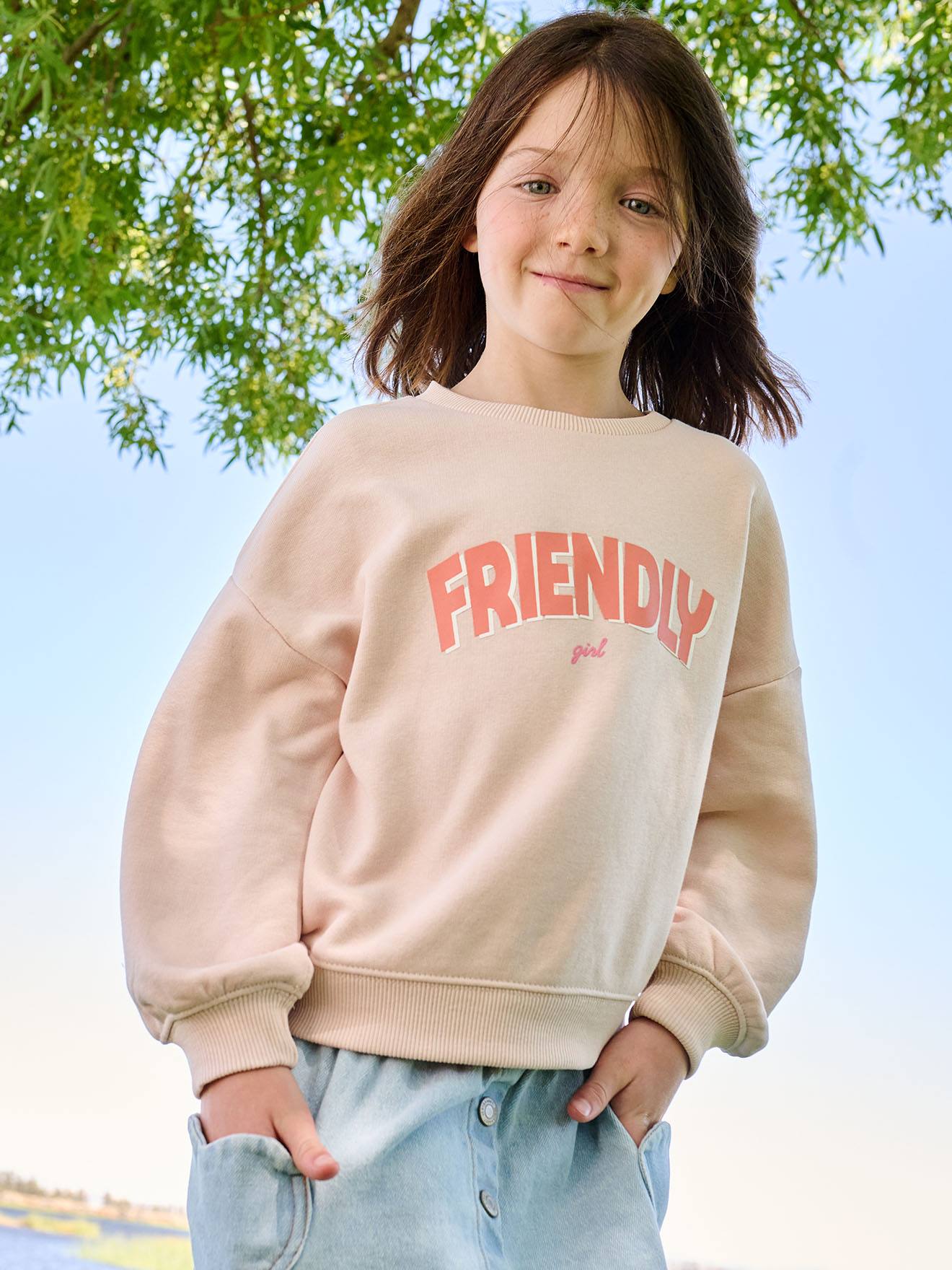 Sweatshirt mit Message-Print Mädchen