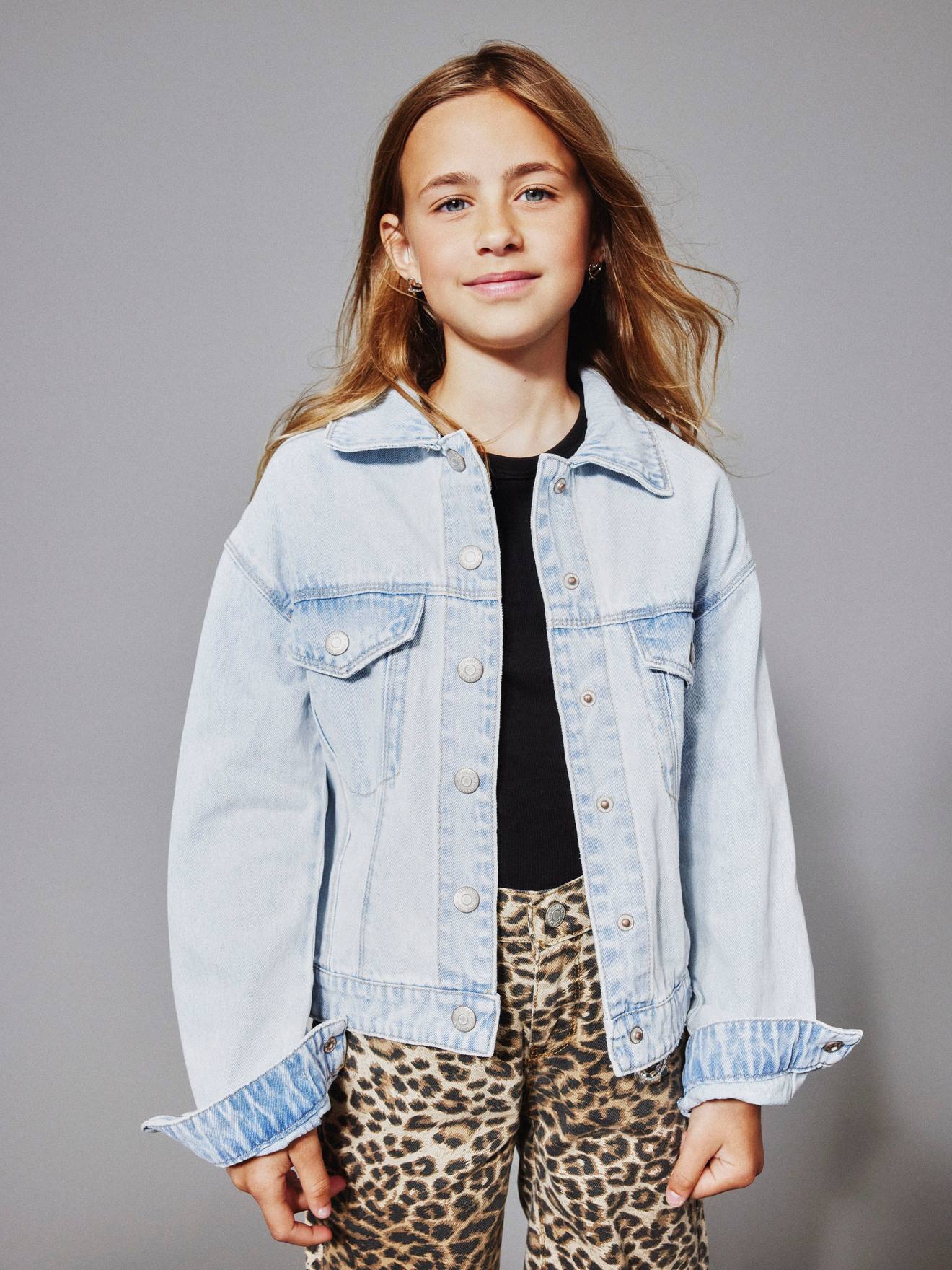 Thumbnail - Jeansjacke Mädchen NAME IT mit Recycling-Baumwolle gebleicht