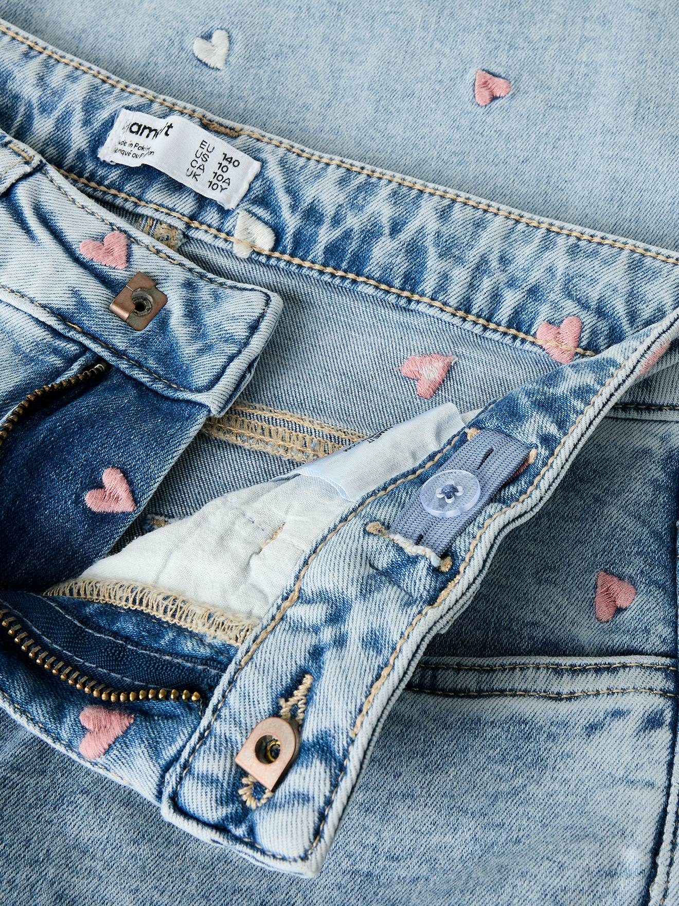 Thumbnail - Weite Jeans mit Stickerei Mädchen NAME IT gebleicht