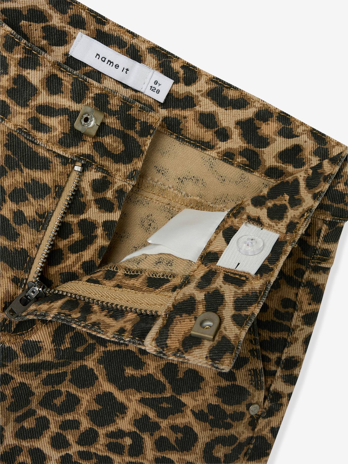 Thumbnail - Weite Twillhose mit Leo-Muster Mädchen NAME IT