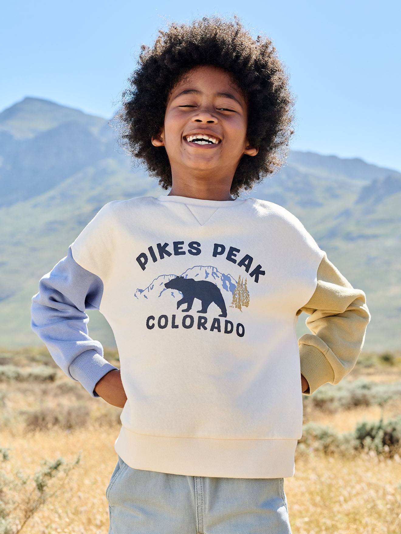 Sweatshirt mit farbigen Ärmeln für Jungen