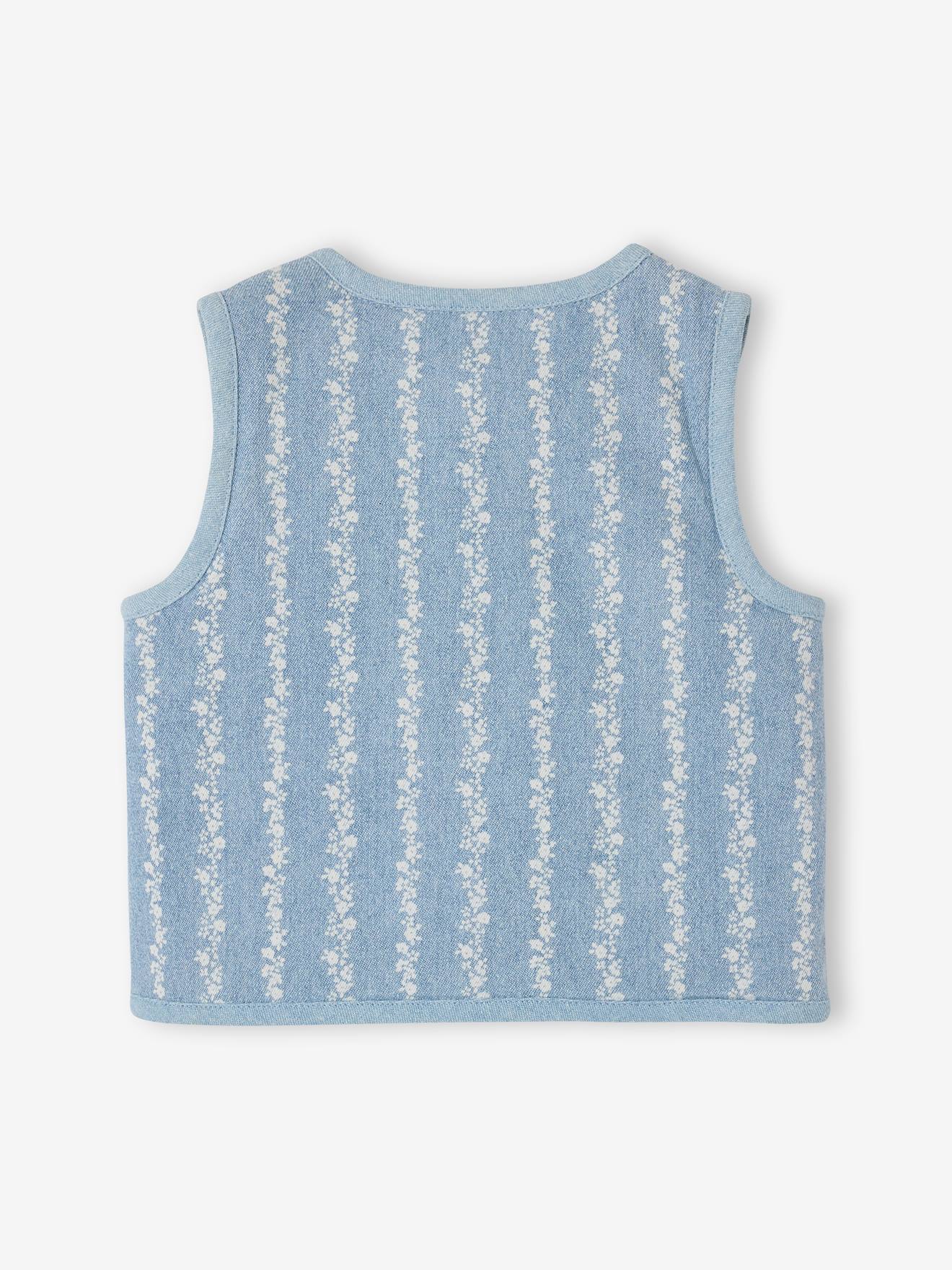 Thumbnail - Baby Denim-Weste mit Blumenmuster