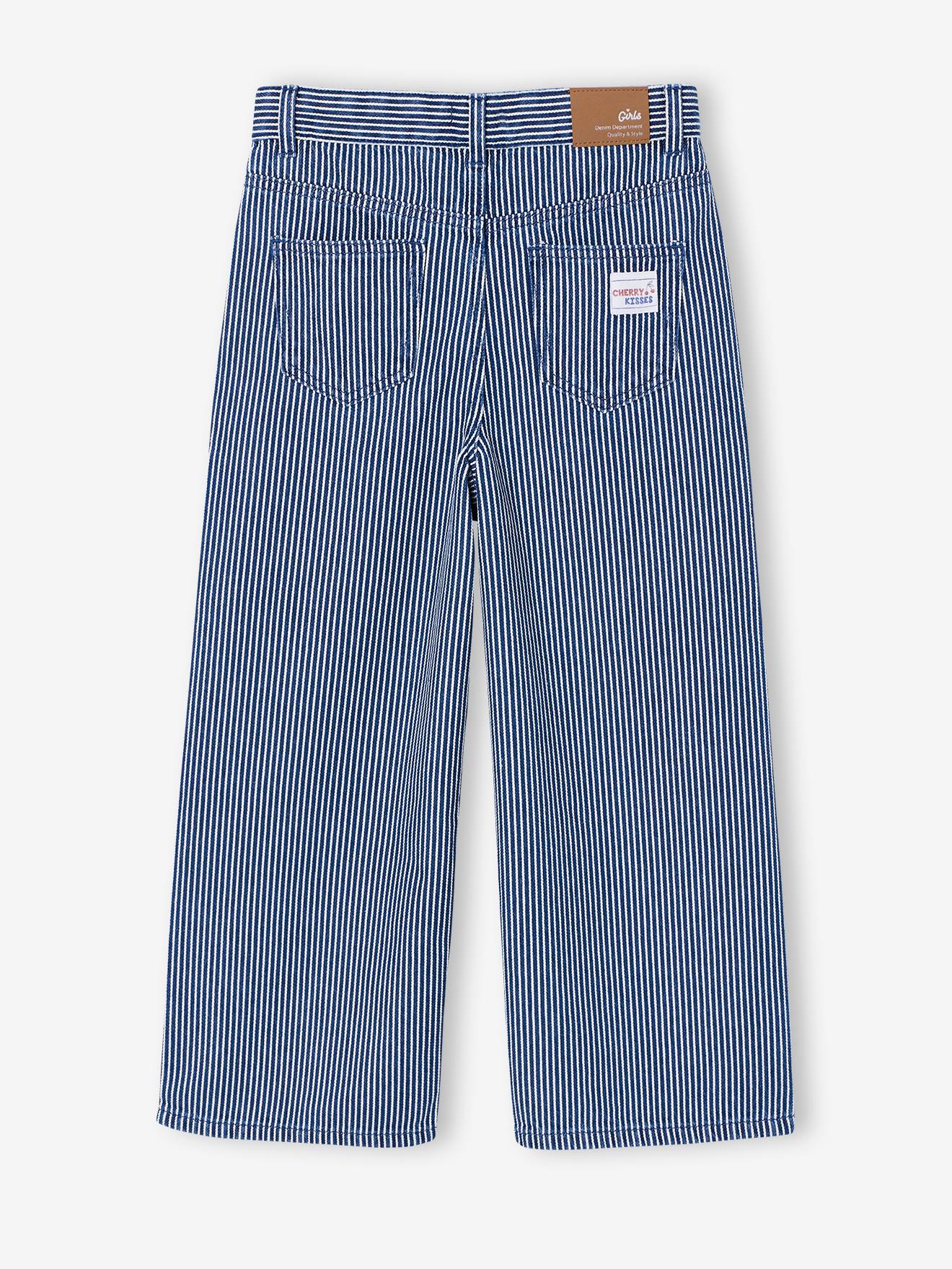 Thumbnail - Weite Mädchen Hose mit Streifenmuster