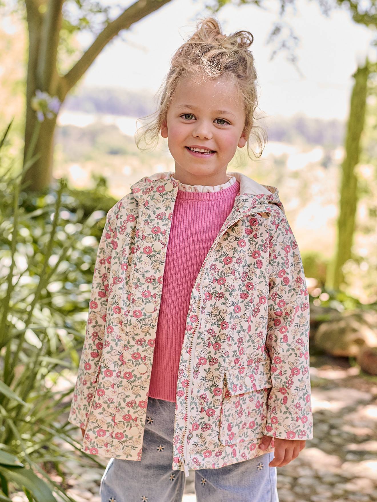 Thumbnail - Mädchen Regenjacke mit Kapuze und Print