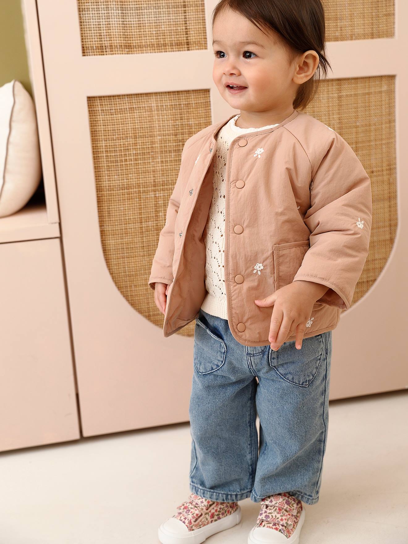 Baby Steppjacke mit Stickerei