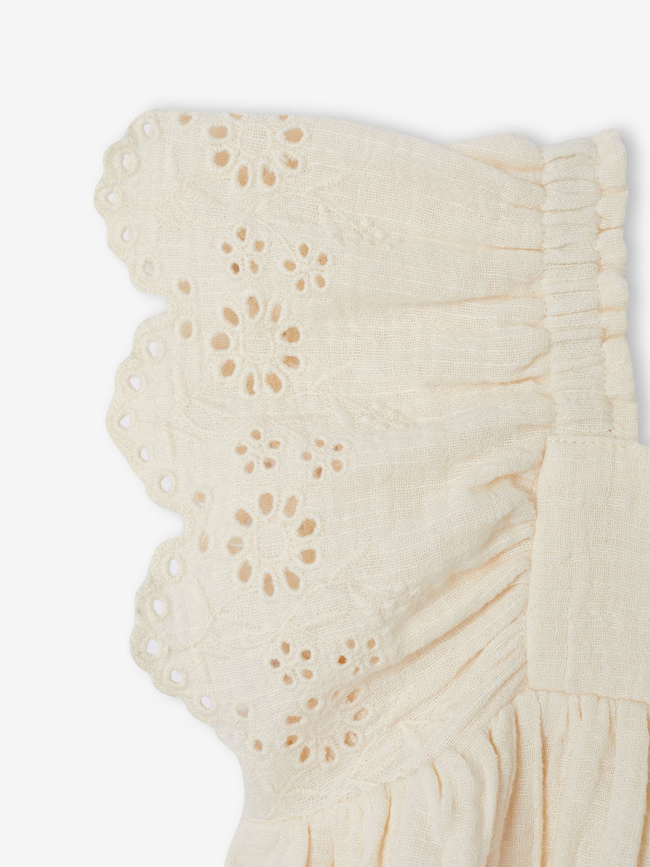 Thumbnail - Baby Musselin-Kleid mit Volantärmeln