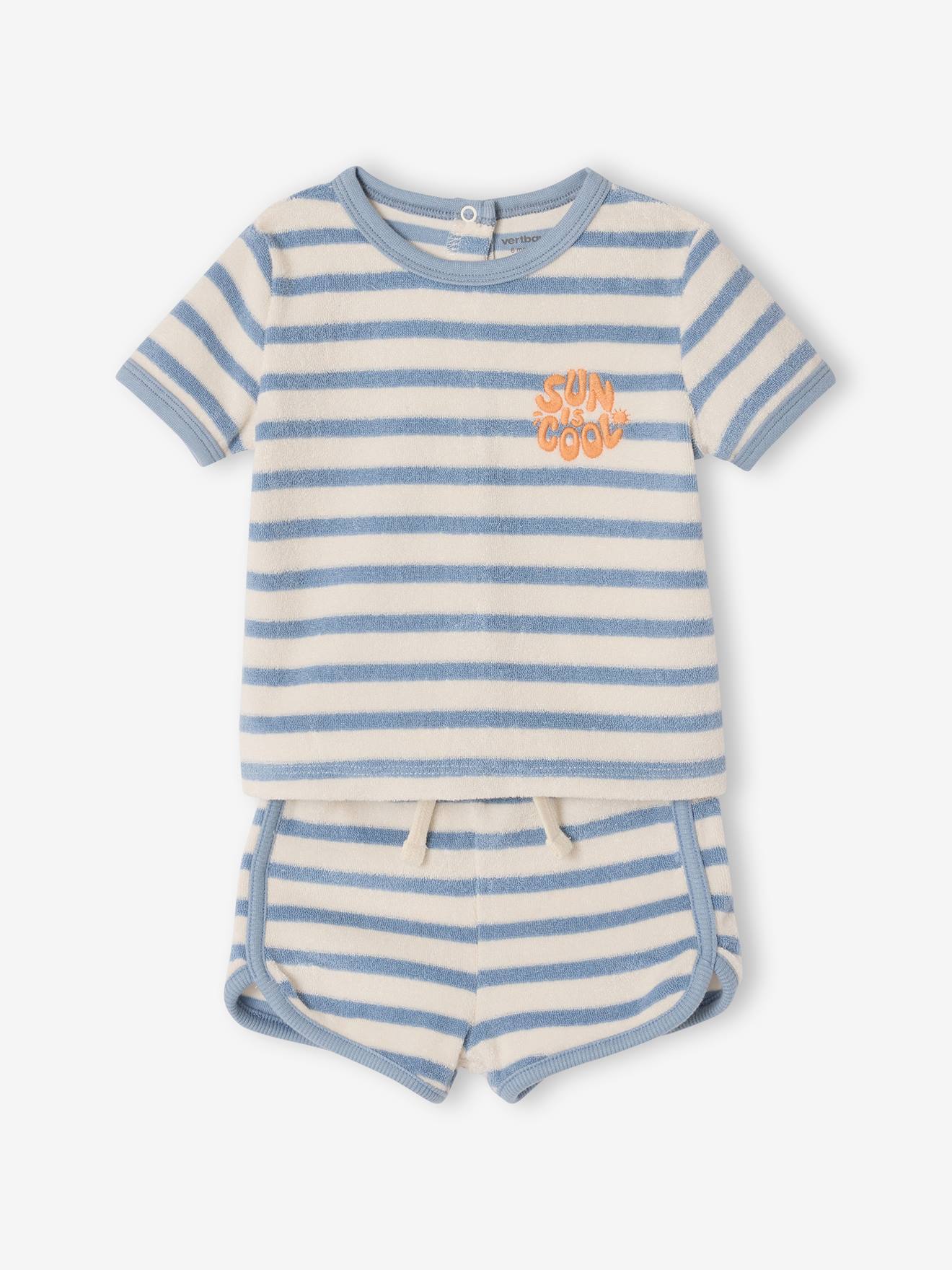 Thumbnail - Baby-Set aus Frottee: T-Shirt & Shorts