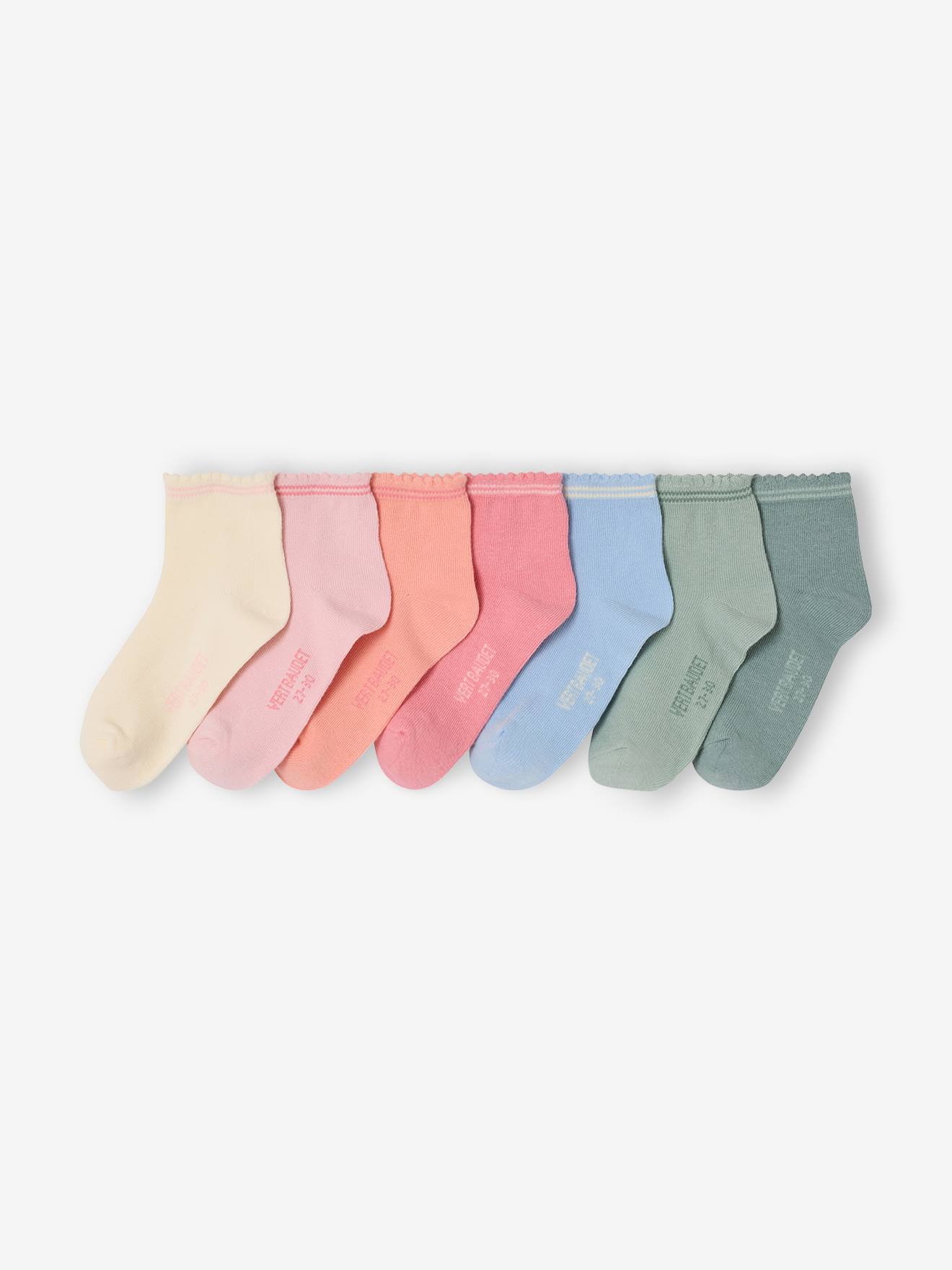 7er-Pack Kinder Socken BASIC rosenholz Gr. 23/26 von vertbaudet
