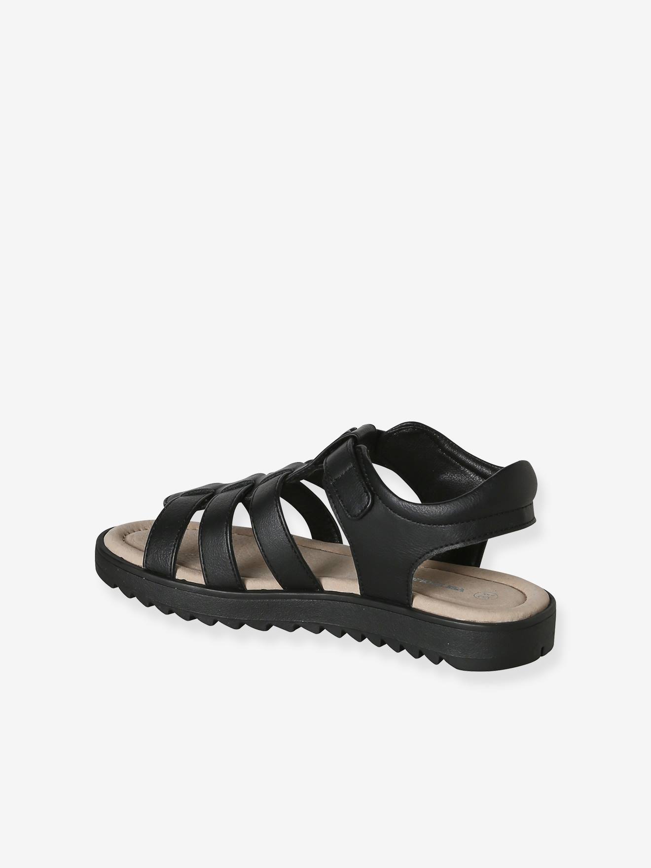 Thumbnail - Glänzende Kinder Riemchen-Sandalen mit dicker Sohle