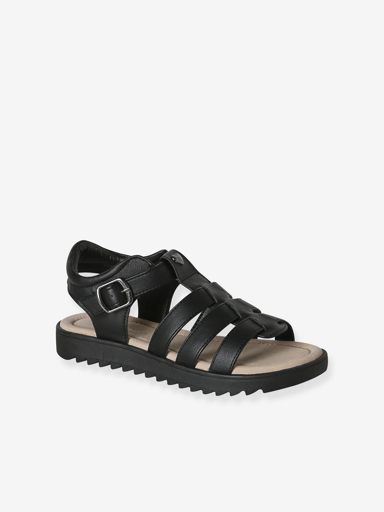 Glänzende Kinder Riemchen-Sandalen mit dicker Sohle