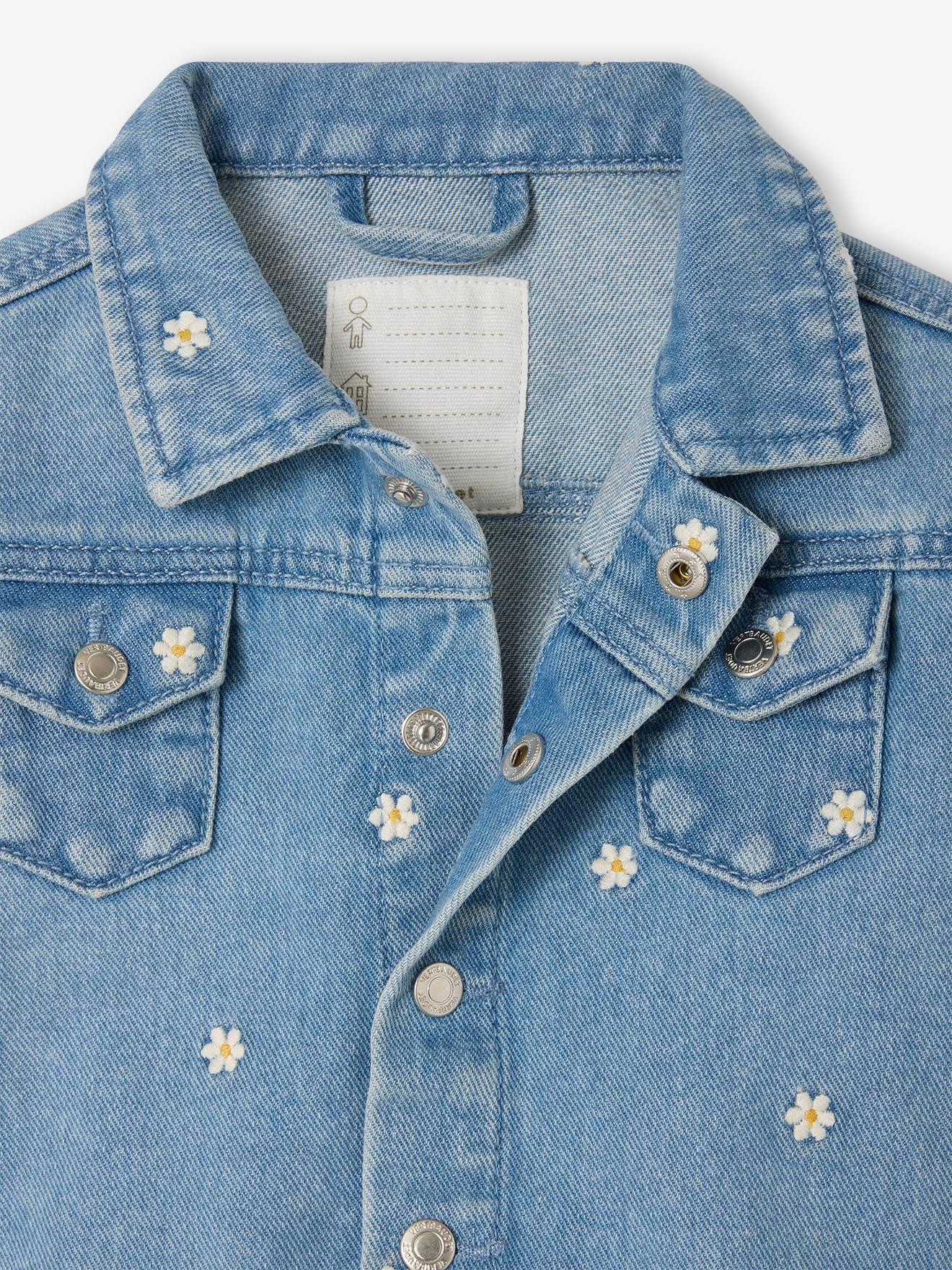 Thumbnail - Baby Jeansjacke mit Gänseblümchen-Stickerei