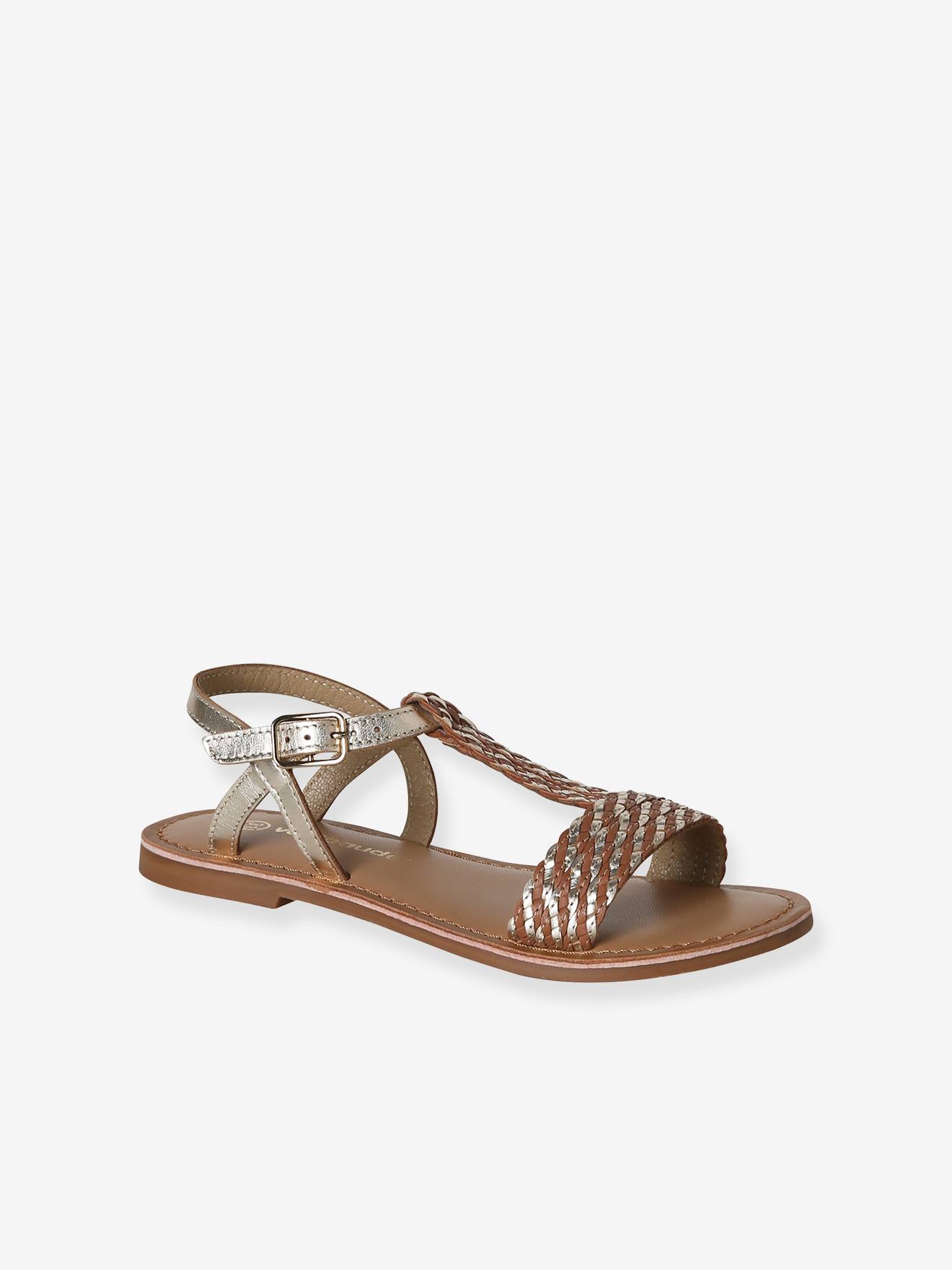 Mädchen Ledersandalen mit Zier-Riemchen