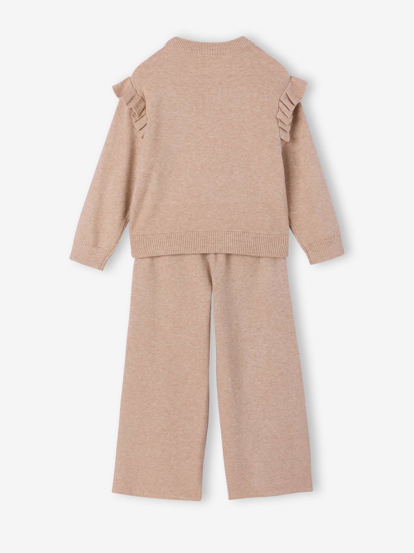 Thumbnail - Strick-Set aus Pullover und Hose für Mädchen