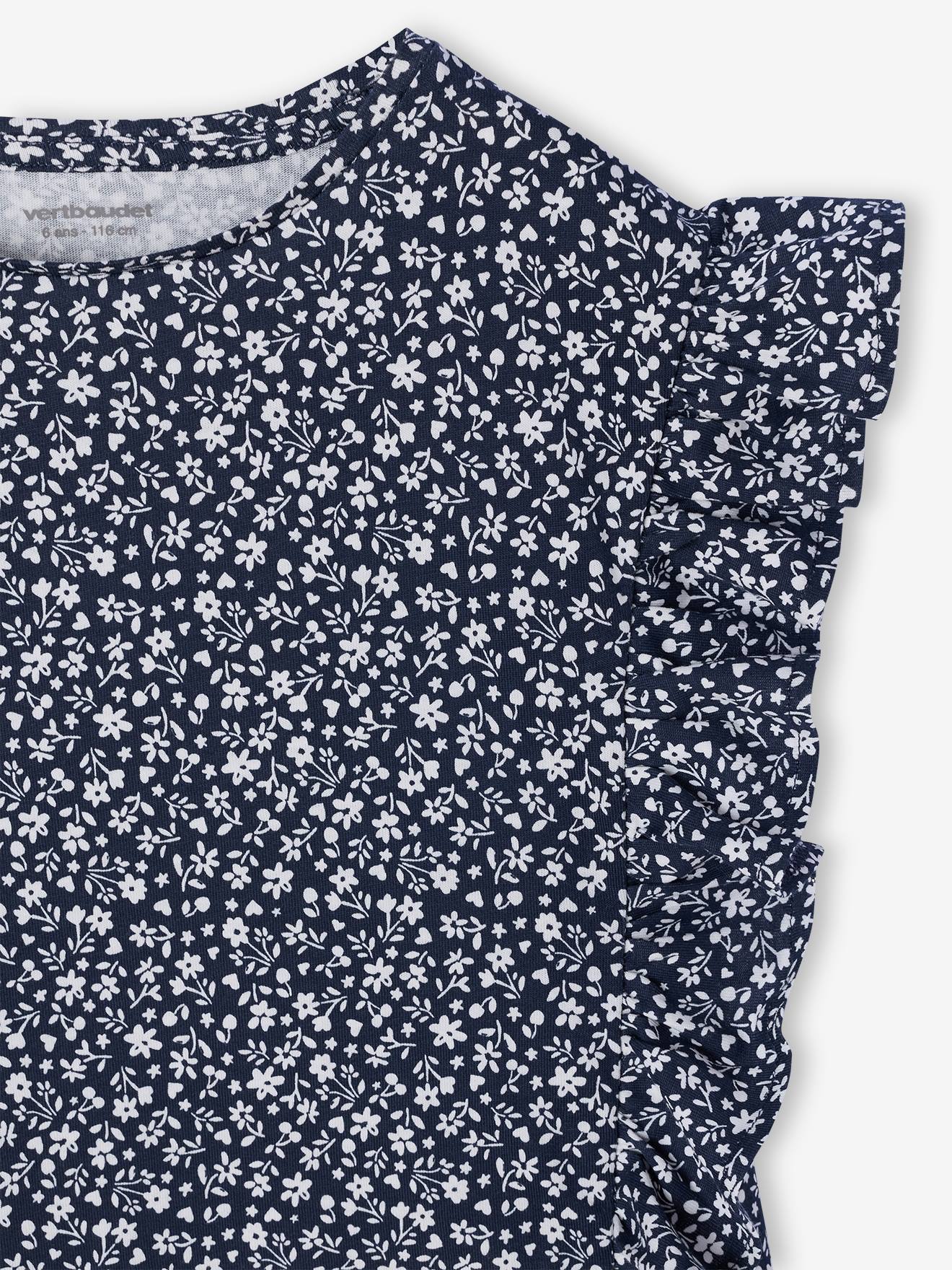 Thumbnail - Mädchen Top mit Volants und Blumenmotiven