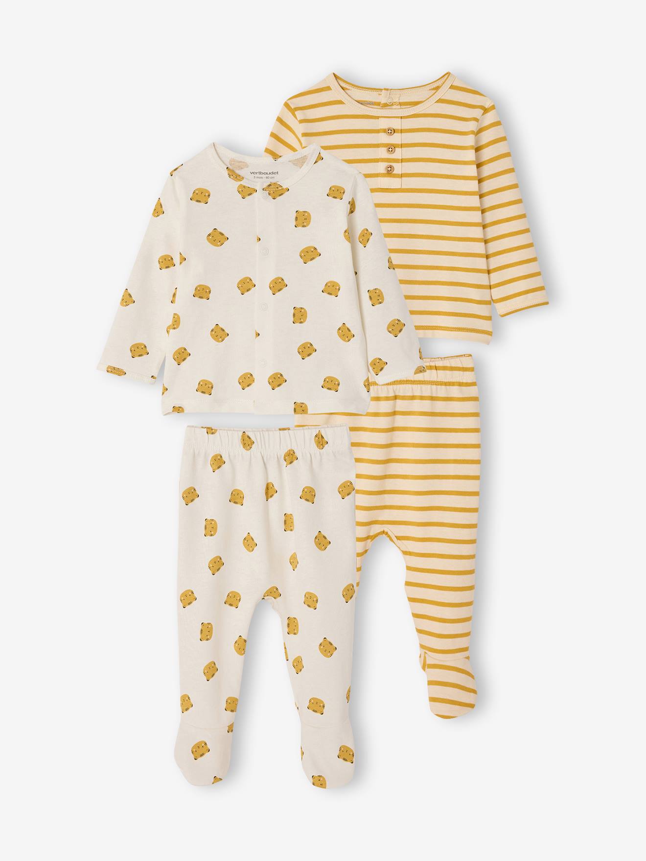 2er-Pack Baby Schlafanzüge TIGER & Streifen