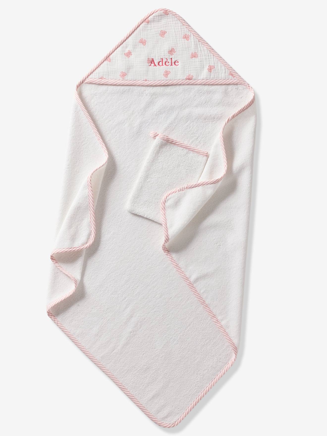 Thumbnail - Set aus Badecape & Waschhandschuh Baby SCHLEIFE