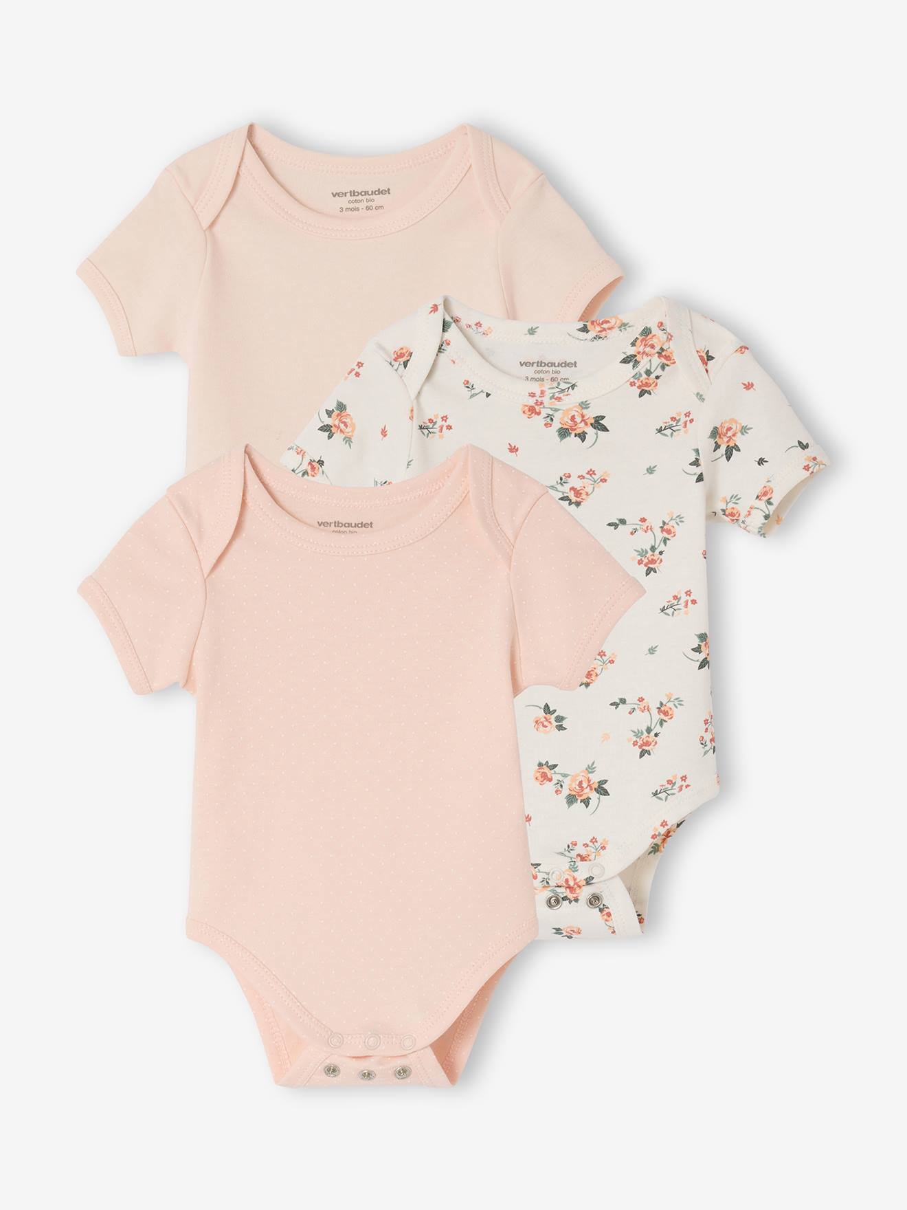 3er-Pack Baby Bodys mit kurzen Ärmeln