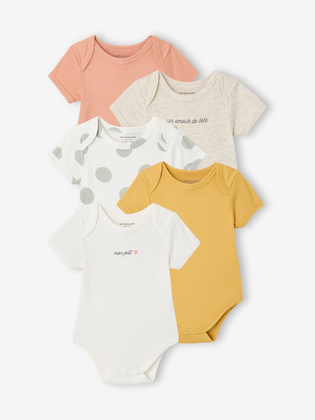 5er-Pack Baby Kurzarm-Bodys