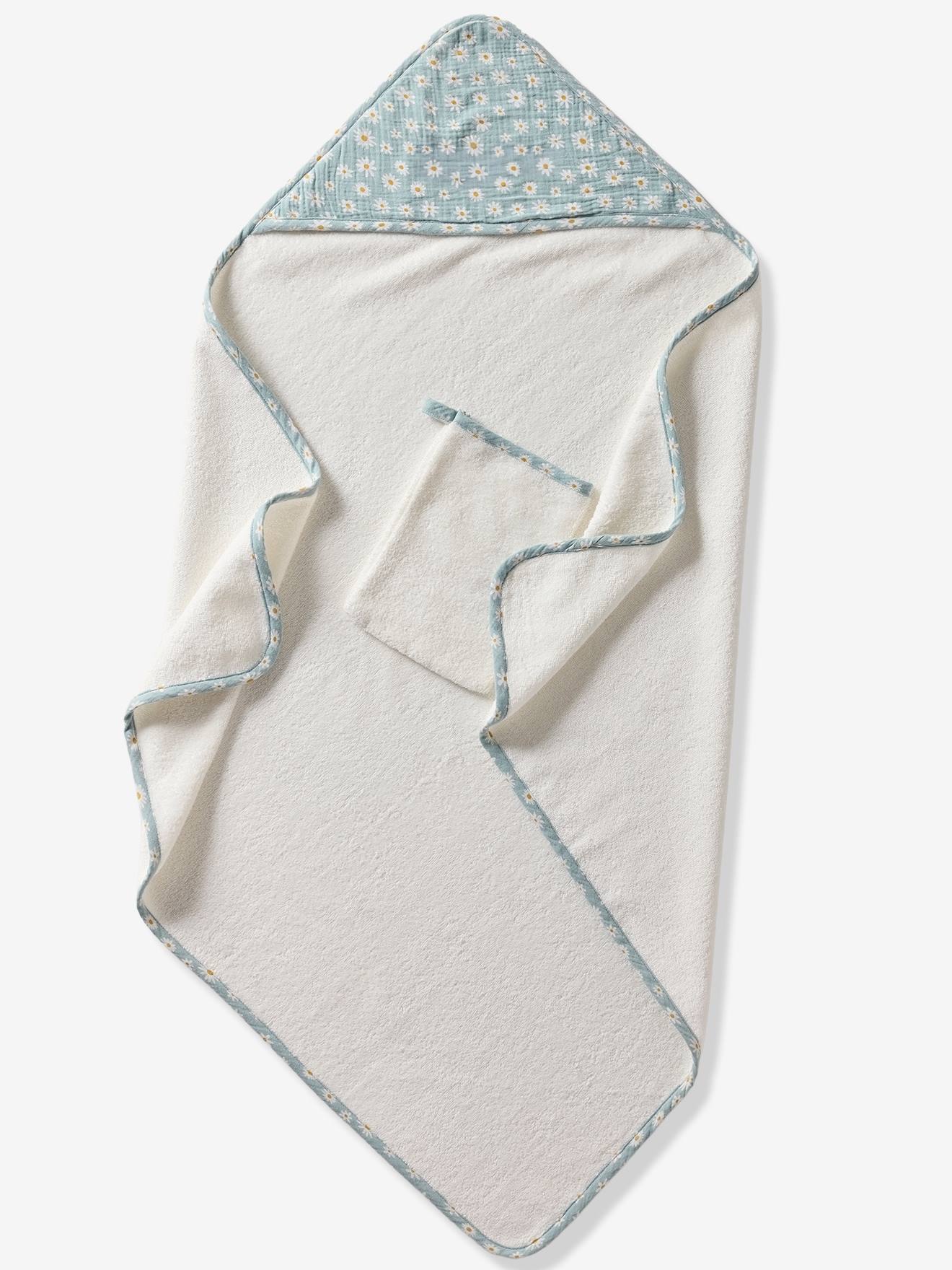 Thumbnail - Set aus Badecape & Waschhandschuh Baby MARGERITEN