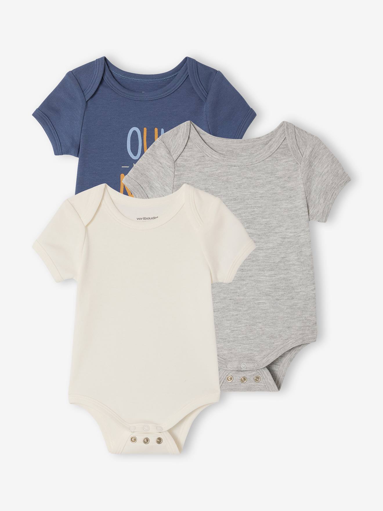 3er-Pack mitwachsende Baby Schlupfbodys mit kurzen Ärmeln
