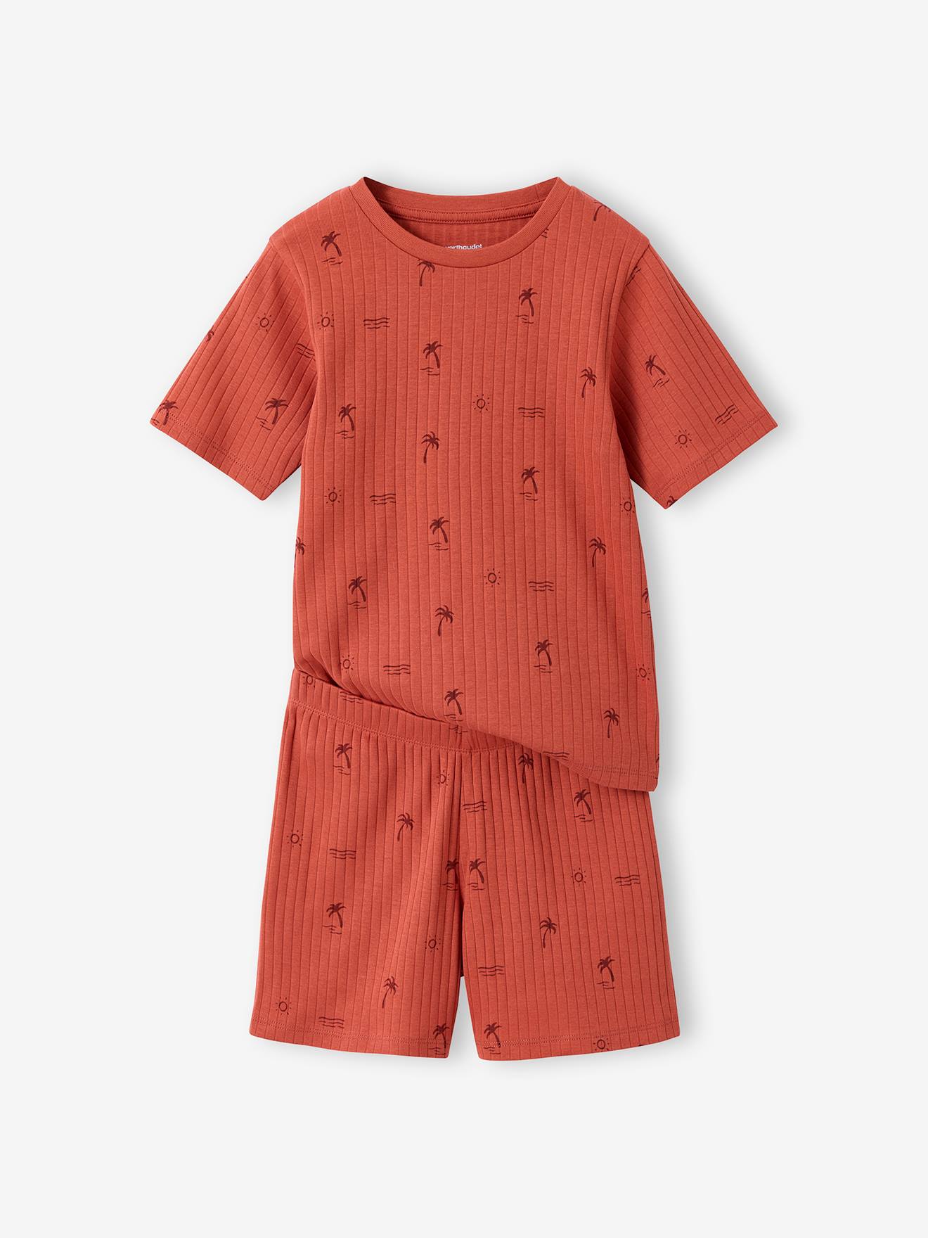 Thumbnail - 2er-Pack kurze Jungen Schlafanzüge aus Rippjersey mit Palmenmuster